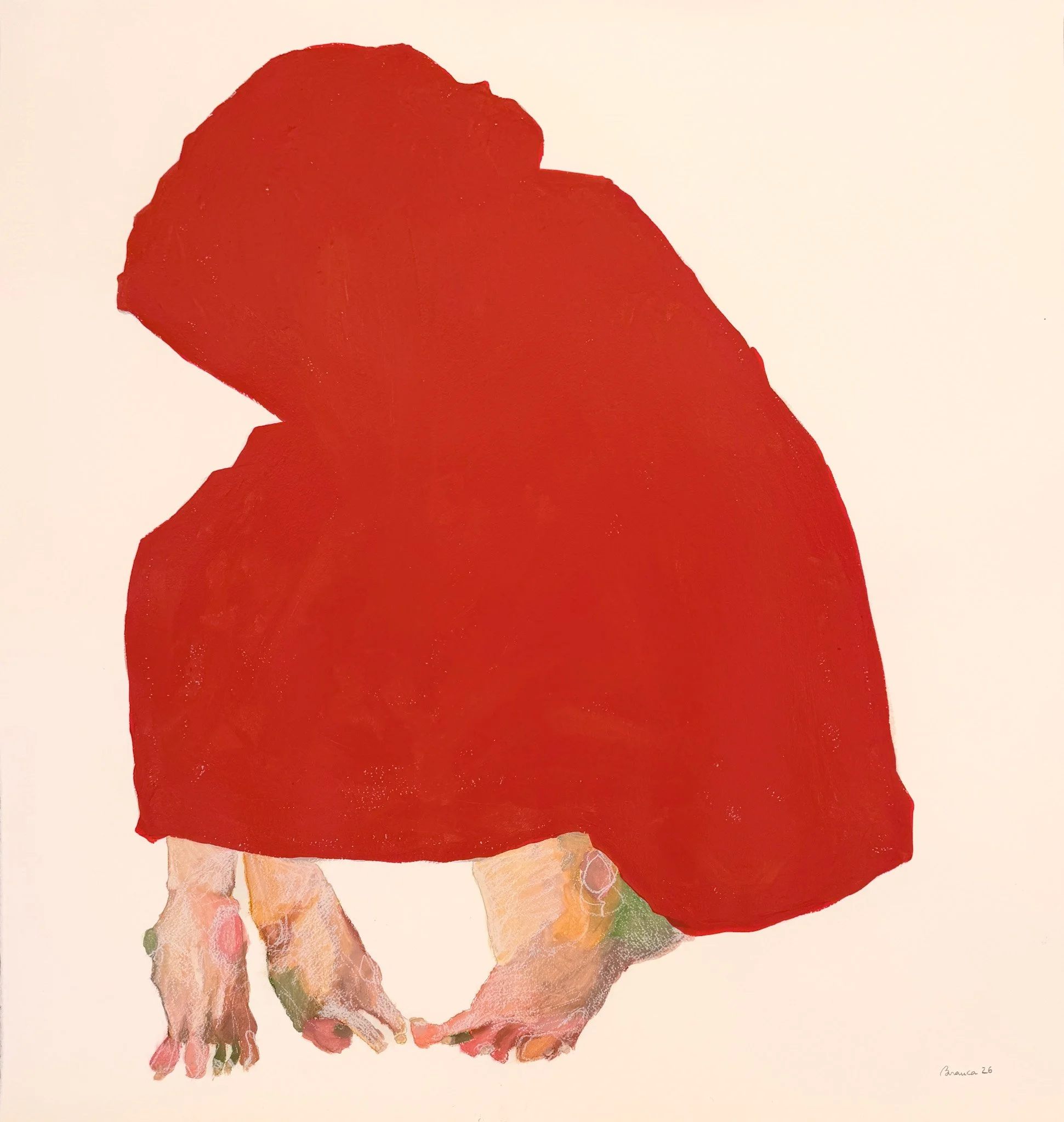 Slow Erasure I . 2026 . acrylic and dry pastel on paper . 85 x 90 cm