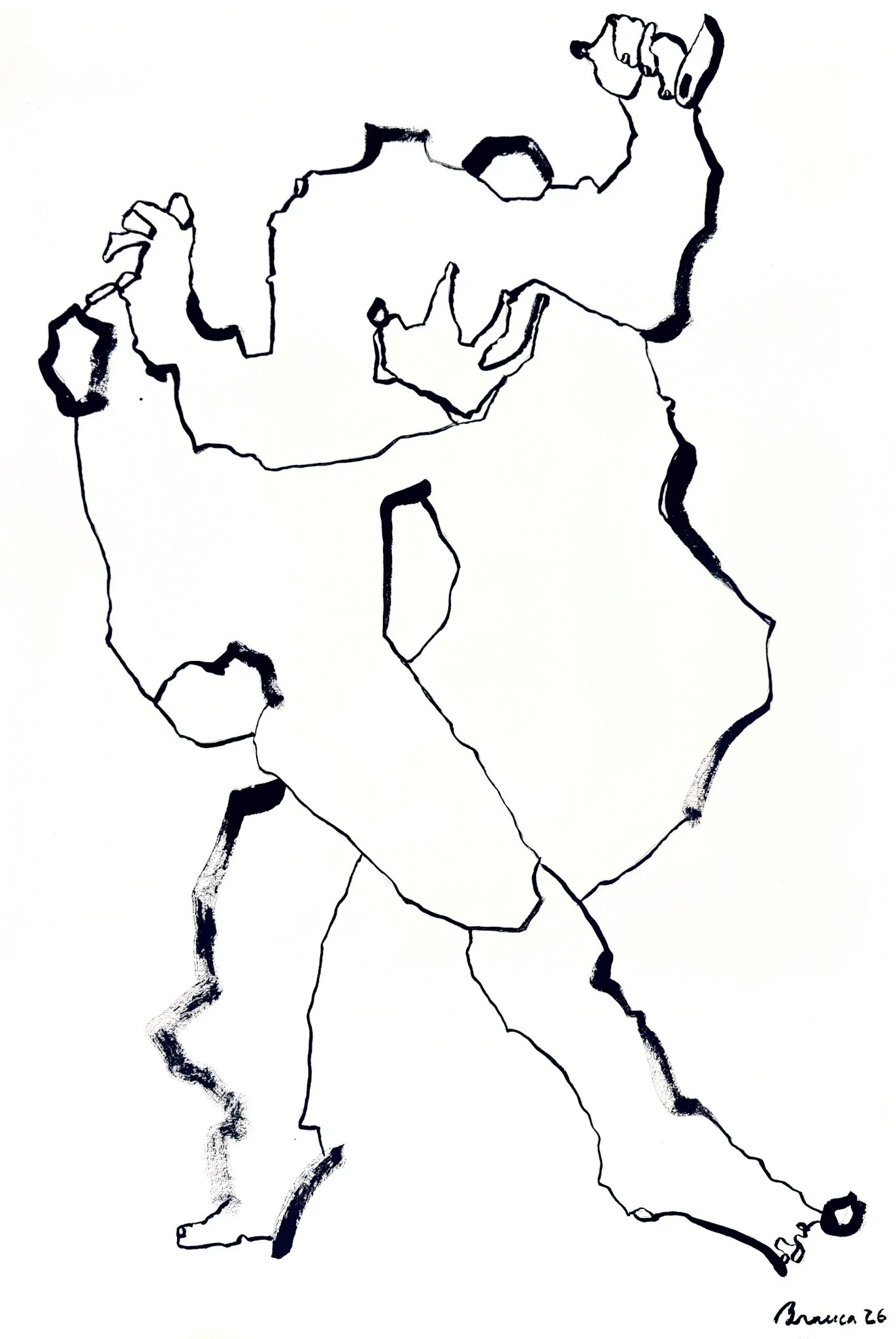 Beasts II . 2026 . acrylic on paper . 53 x 79 cm