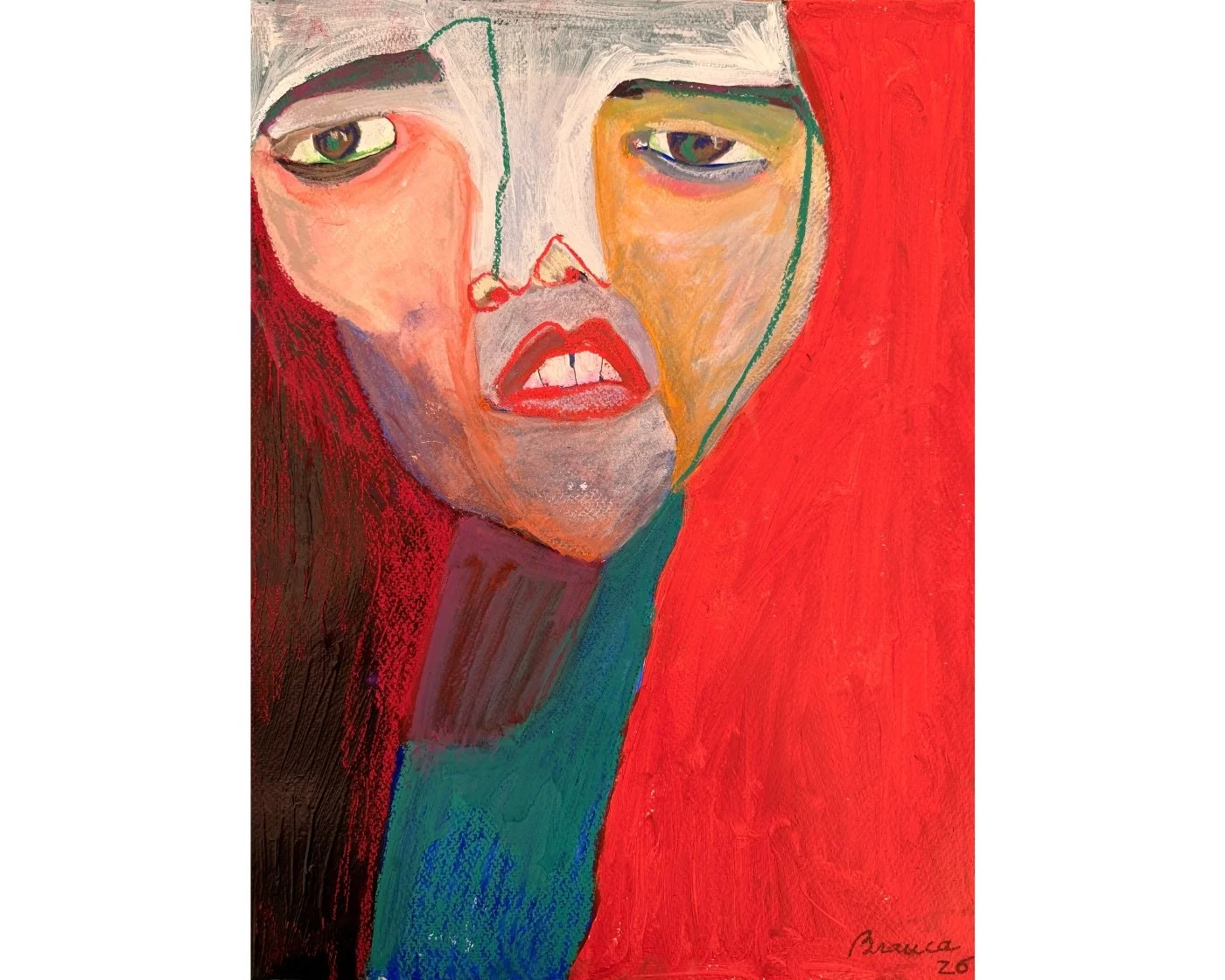 Portrait by artist Branca Cuvier - 30 x 40 cm . acrylic and dry pastel on paper . 2026 I Thumb website.jpg