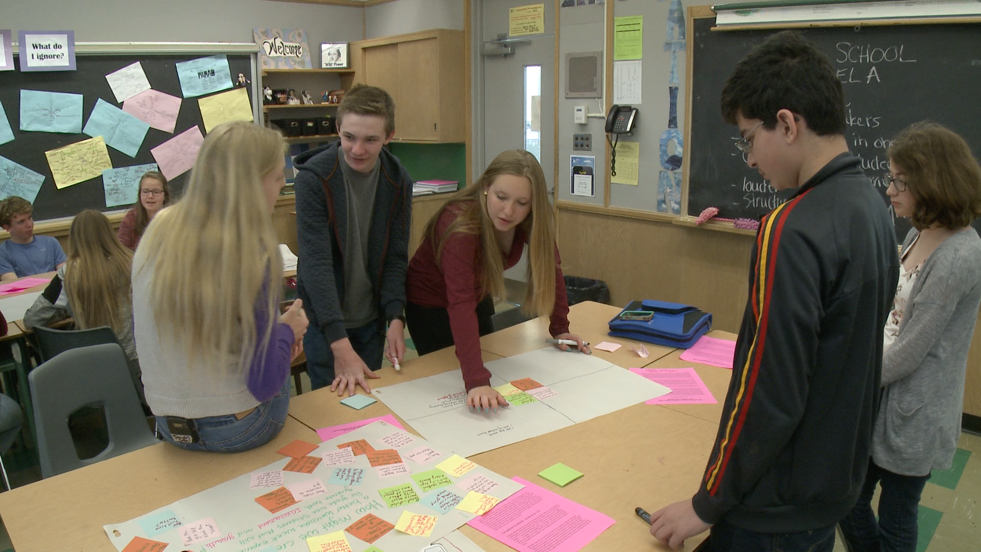 Jennifer's students exploring a challenge