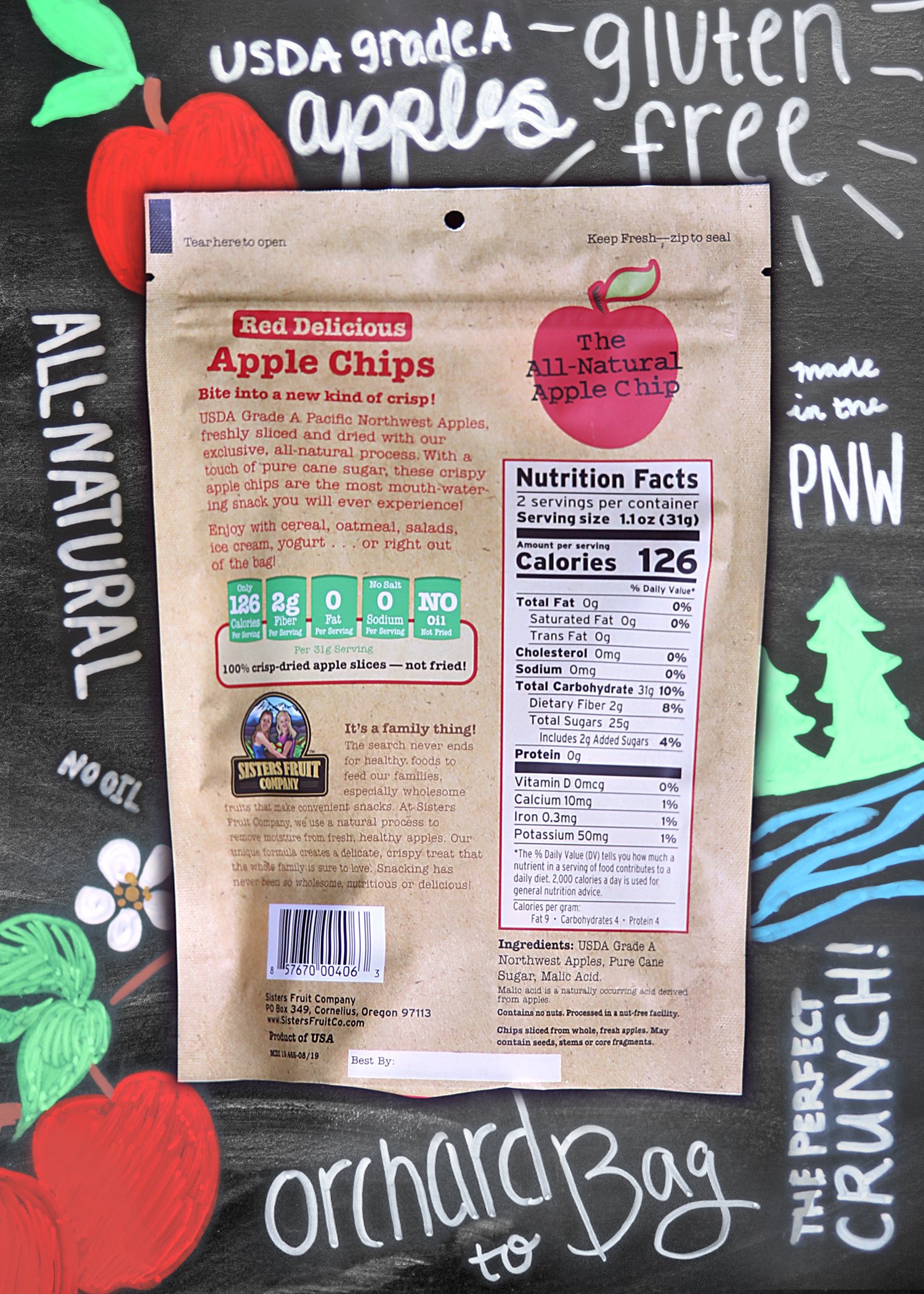  Gourmet Apple Chips Simple Slice Red Apples Freshly Baked  Uniquely Crinkle Cut Naturally Sweet Non GMO Gluten Free 2 Pack (8  individual Pouches) On The Go Snack