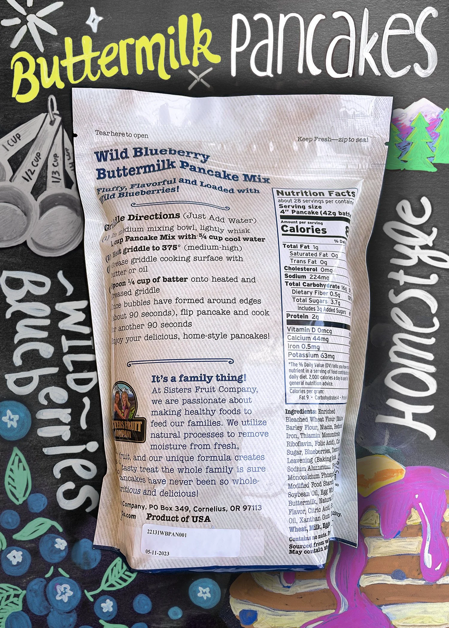 Wild blueberry Buttermilk Pancake Mix — Sisters Fruit Company