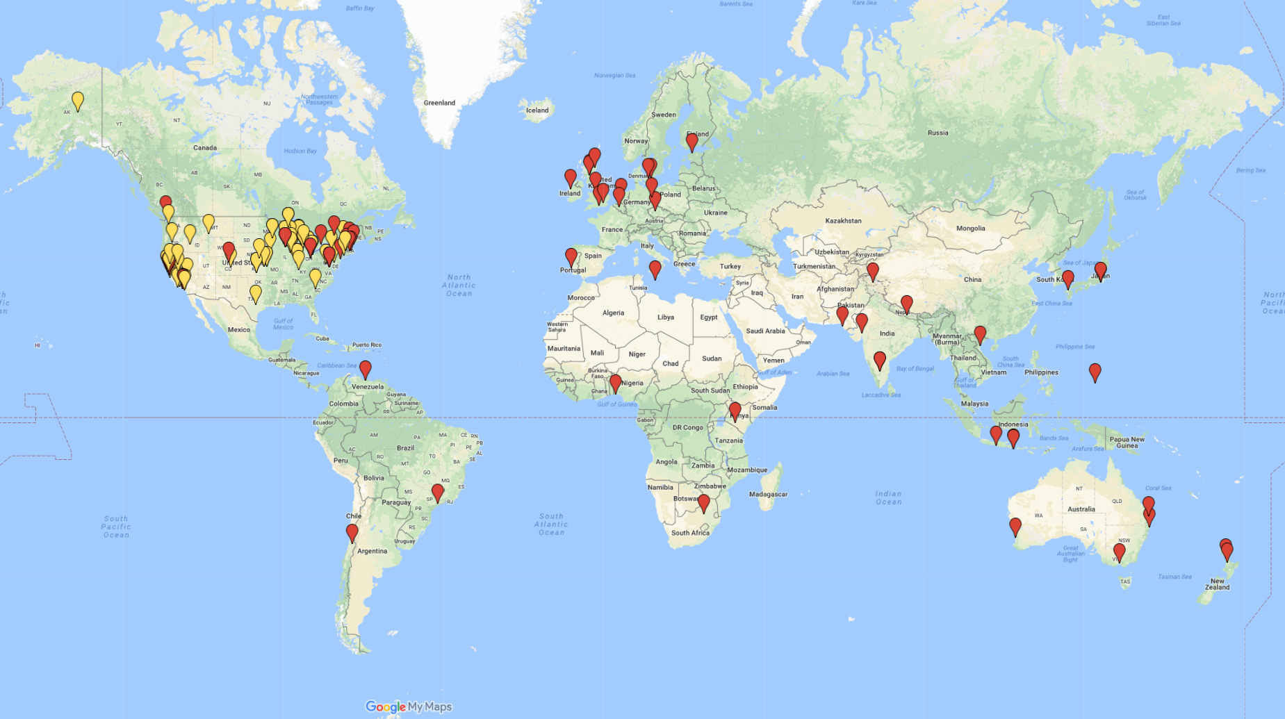 Source: Google My Maps. Map data ©2018 GOOGLE, INEGI