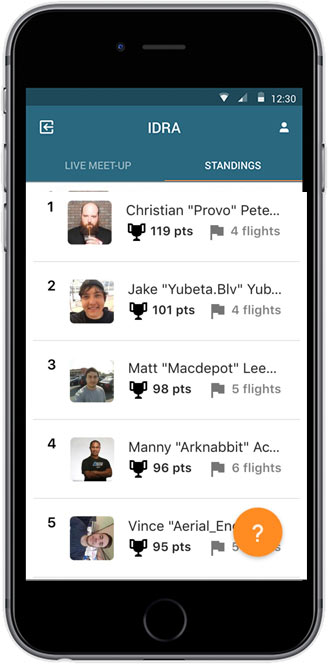 Drone Squad Race Leaderboard Video for Live Local and Remote Spectating
