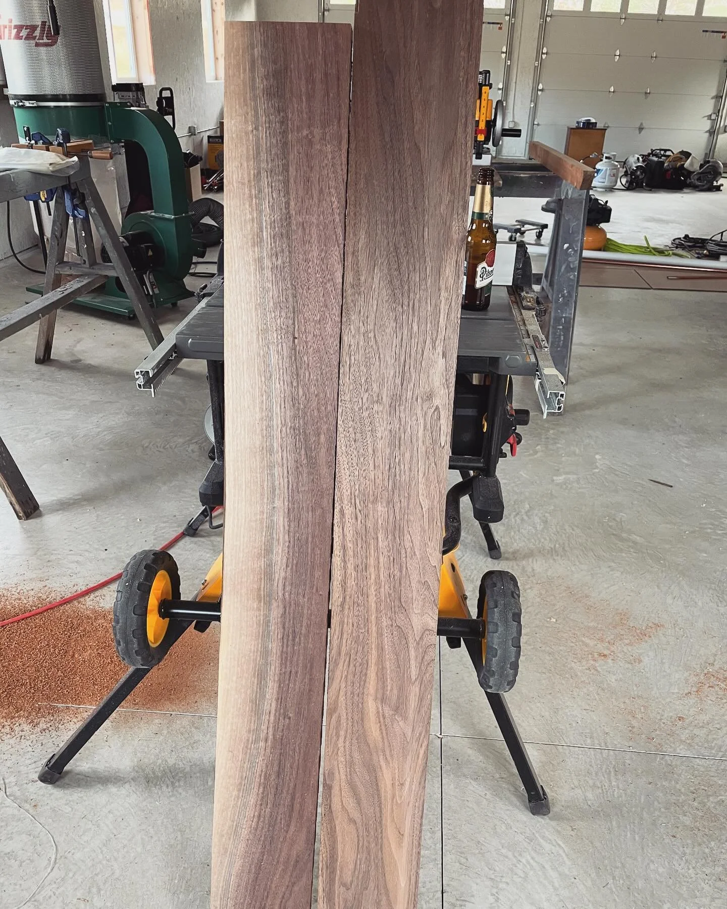 Picking walnut boards for a simple mantle: There will be one show face for the front. This is what you&rsquo;ll see when roasting marshmallows. 

There&rsquo;s one face for the top. This is where you&rsquo;d set your pictures, plates and brick-a-brac