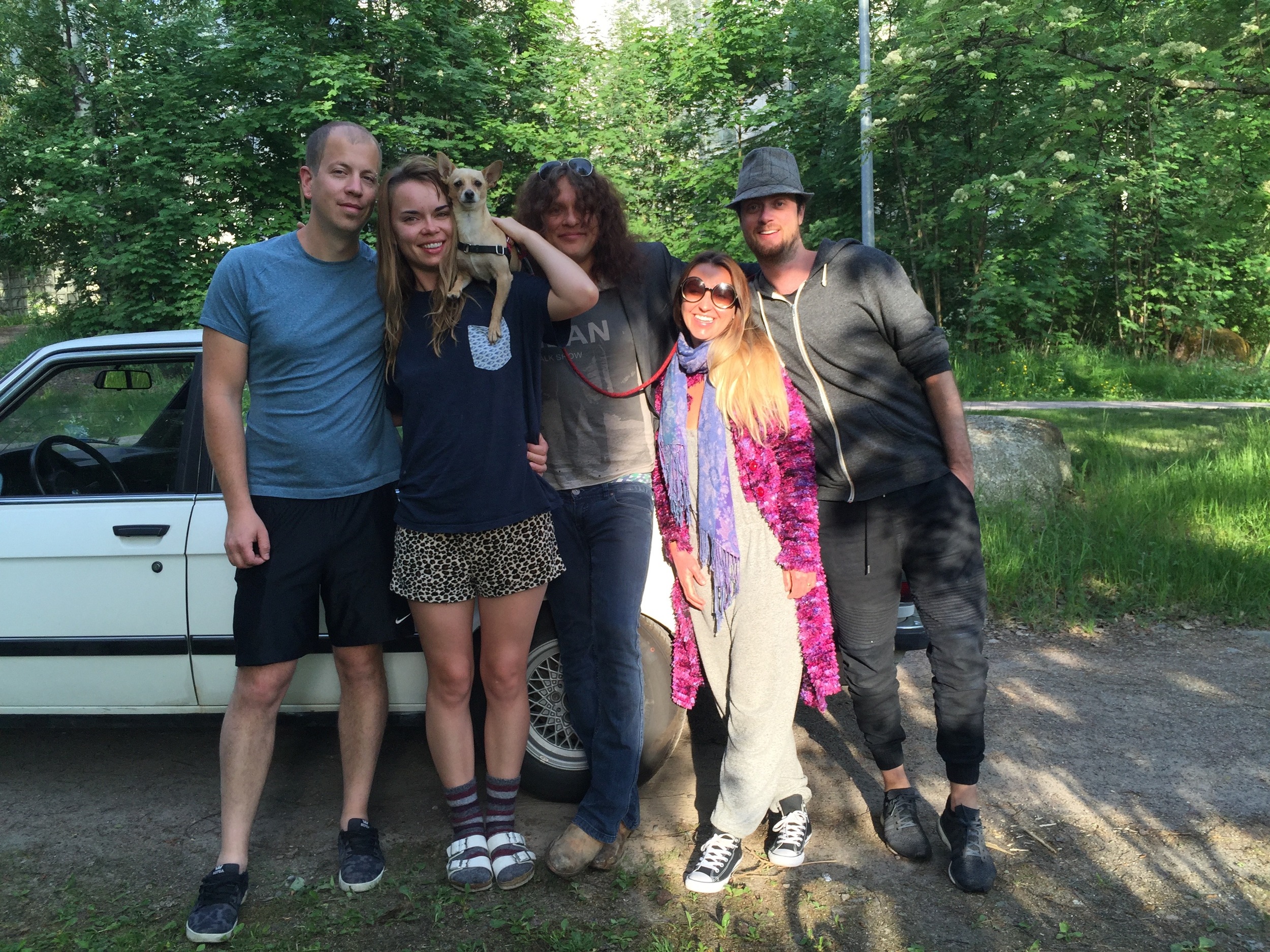The tipsy gypsies saying goodbye to their Swedish Friends at 5am. Thank you Alex, Nora and Teemu!