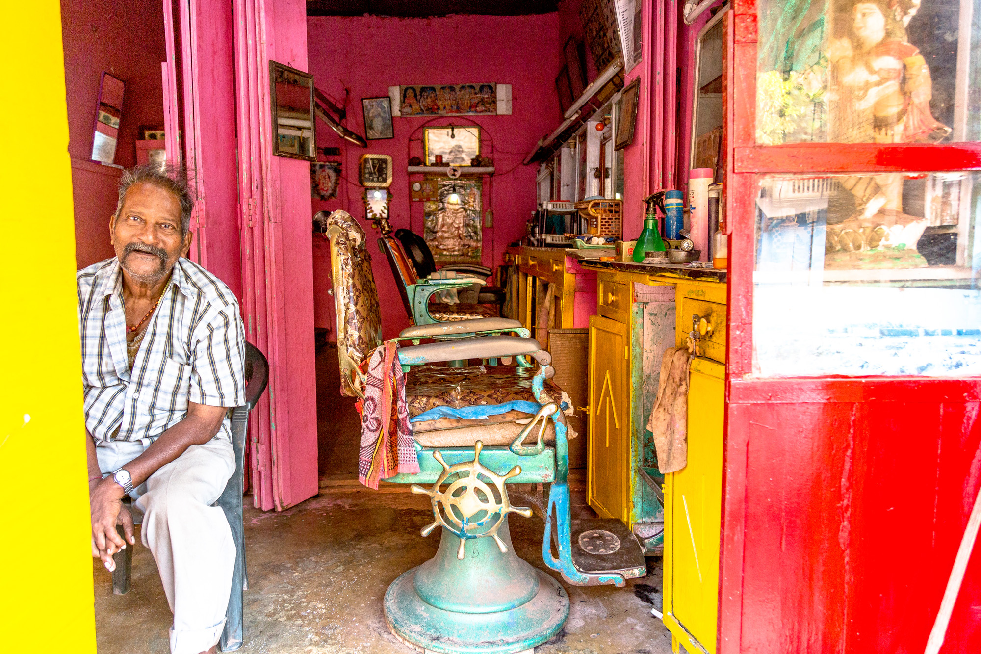 The cutest barber and his shop