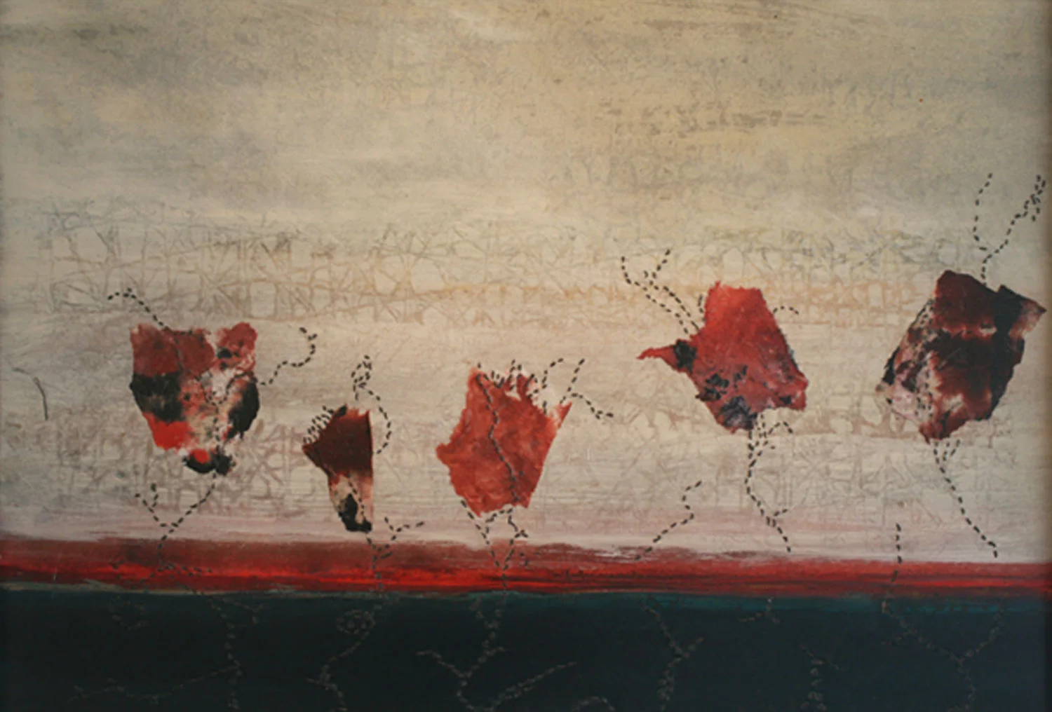 Poppies. 44" x 30", 2013.