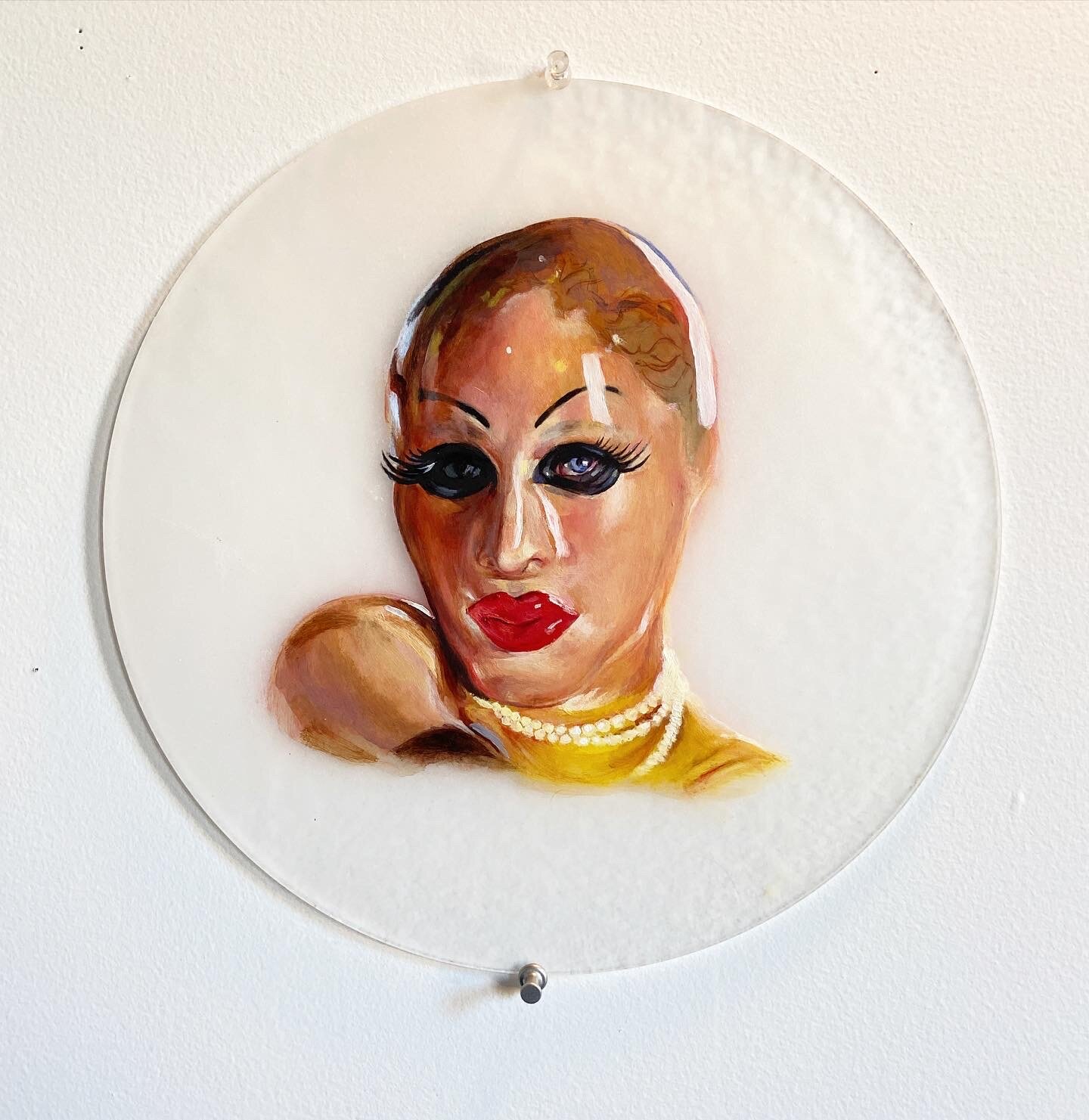  Doll 1, 2020, Oil on plexi with frost finish, 10” x 10”  