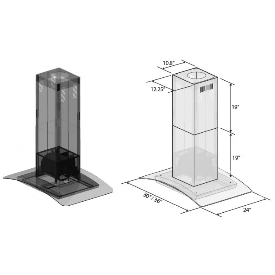 Glass Canopy Island Range Hood (GL14i) ZLINE Kitchen and Bath
