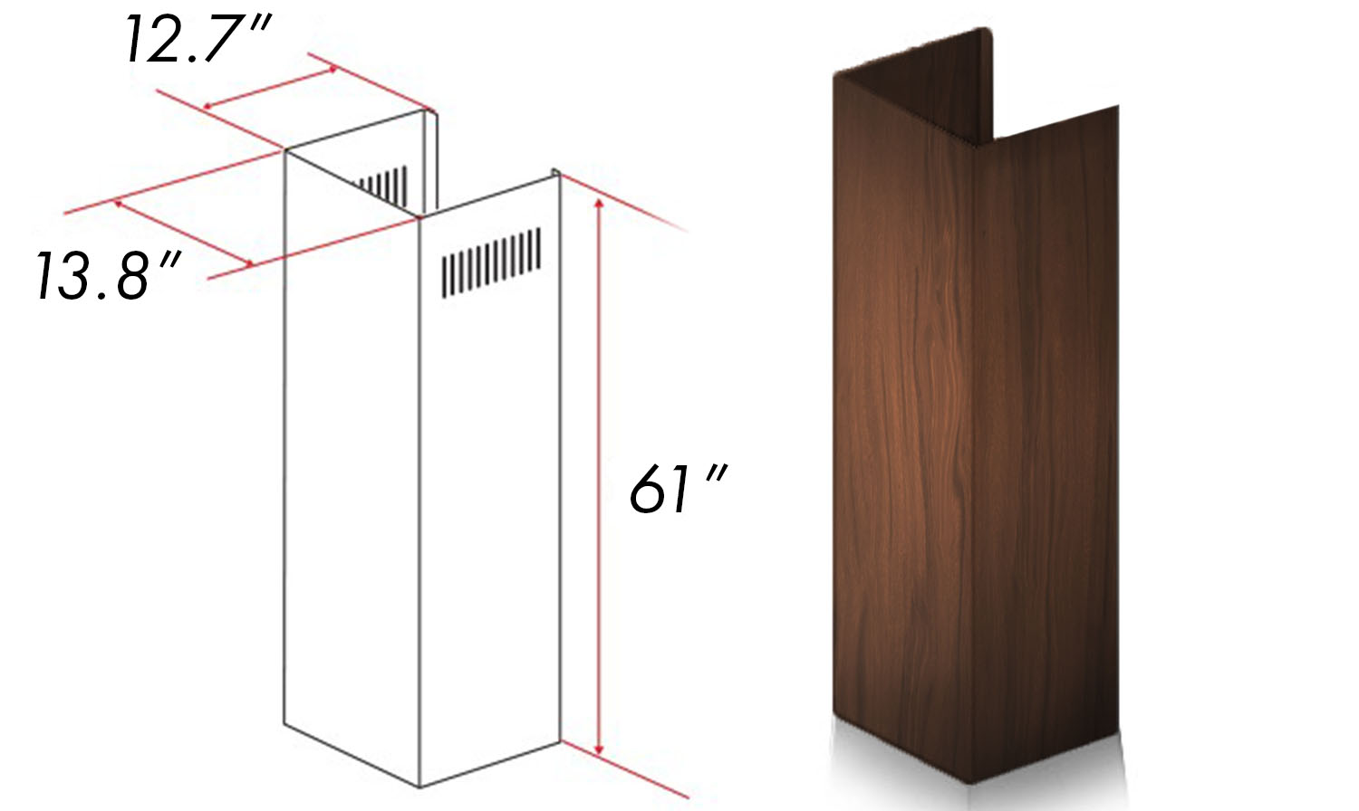 Wood Range Hood Chimney Extensions ZLINE Kitchen and Bath