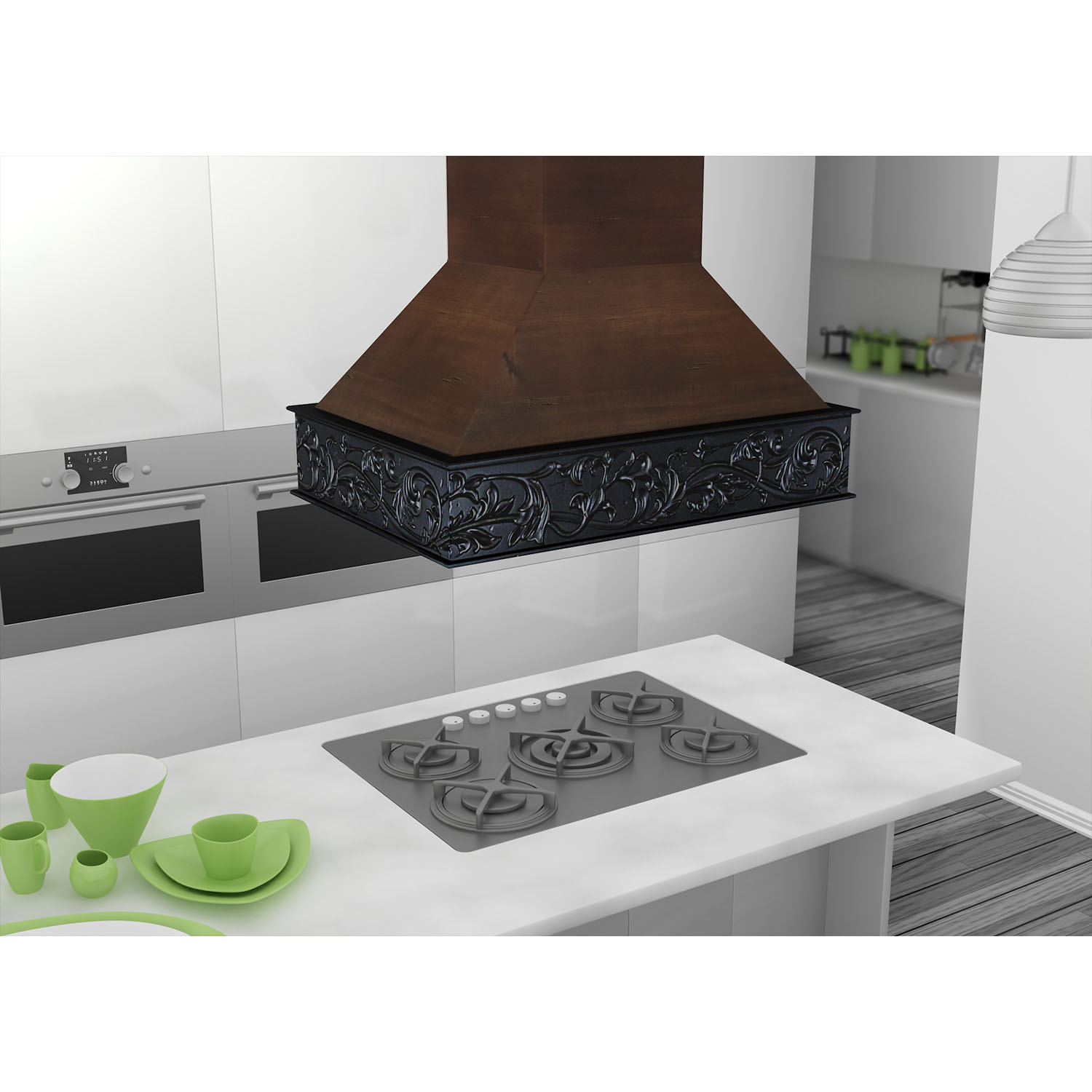 Professional Antigua and Walnut Wood Island Range Hood (9373AR) ZLINE