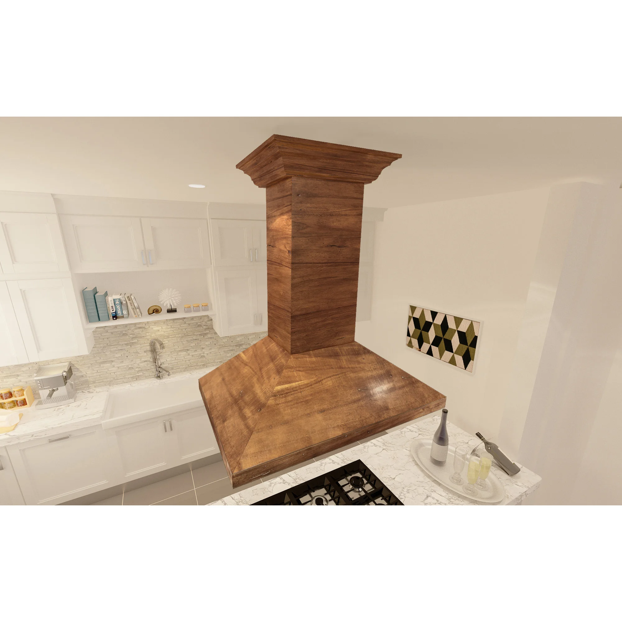 Walnut Wood Island Mounted Range Hood (KBiRR) ZLINE Kitchen and Bath