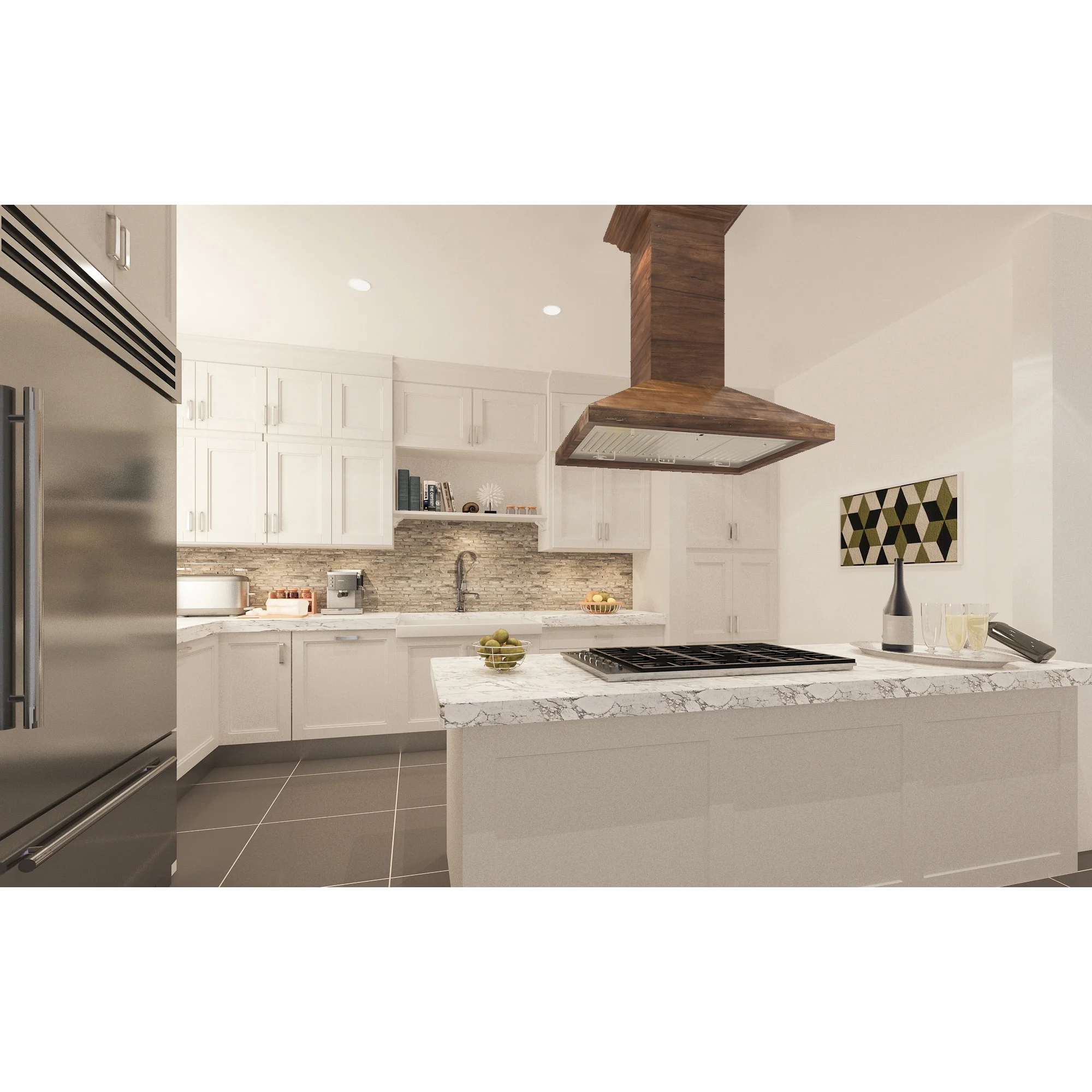 Walnut Wood Island Mounted Range Hood (KBiRR) | ZLINE Kitchen and Bath