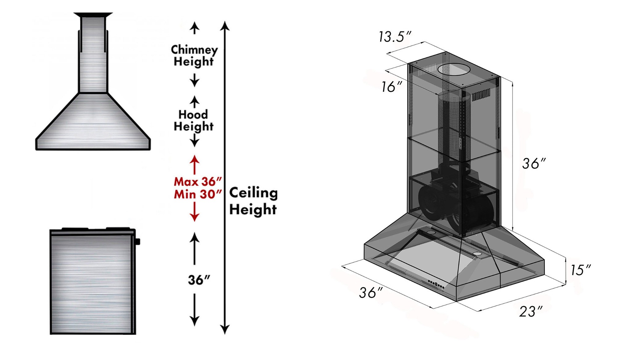 Unfinished Wood Island Range Hood with Scroll Base (9373UF) ZLINE