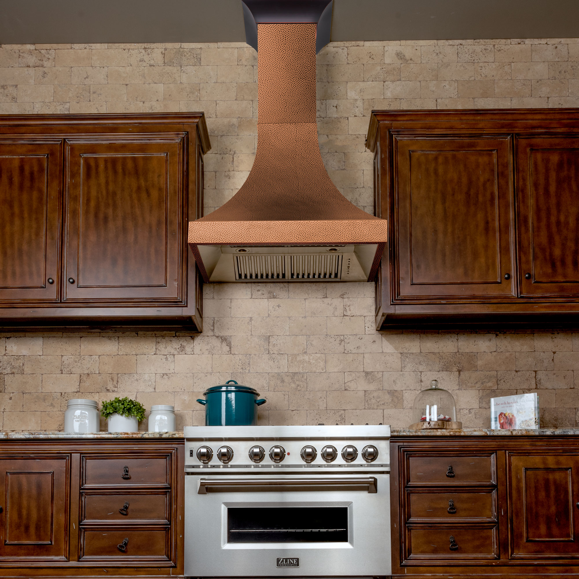 hammered copper hood vent