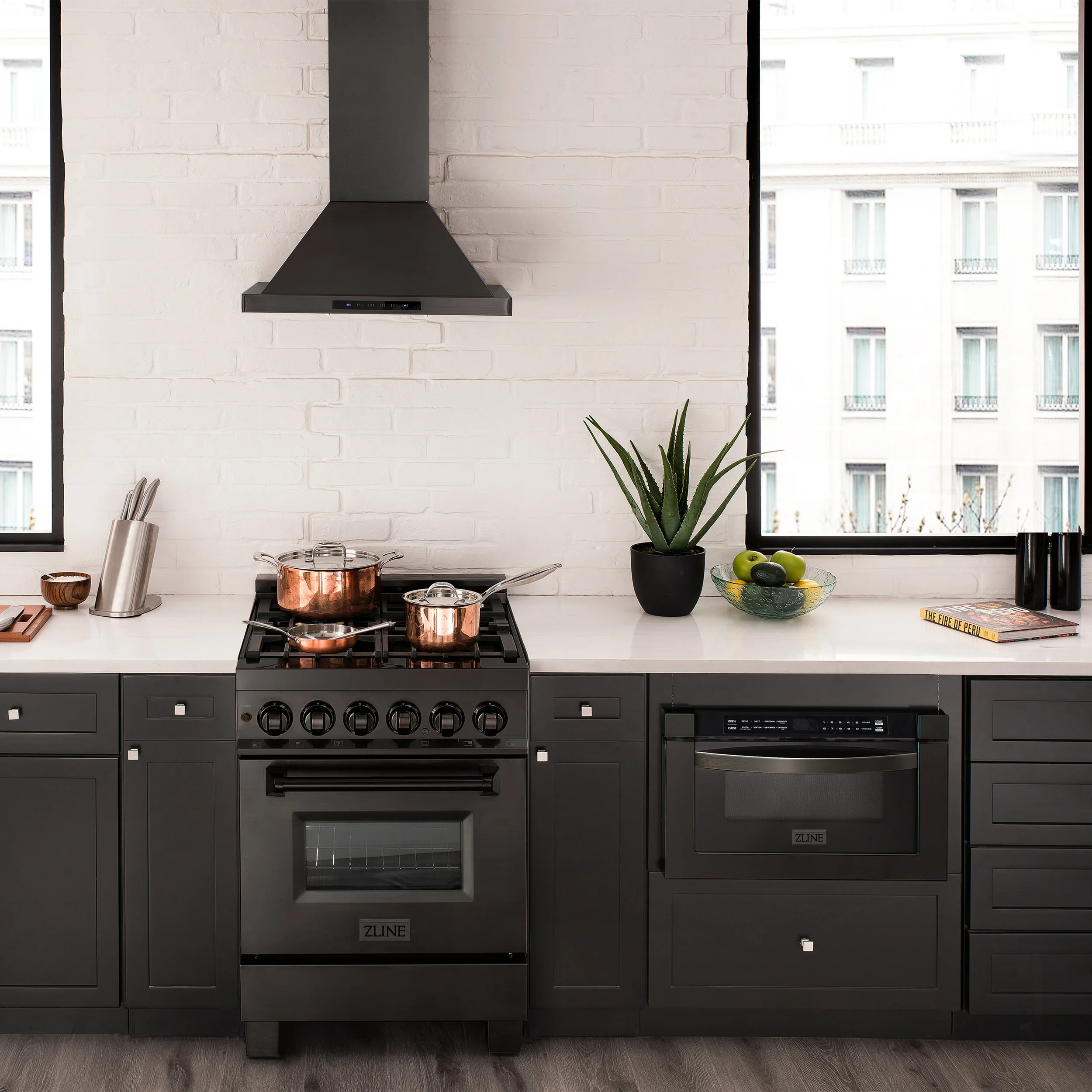 ZLINE Professional 24” Black Stainless Steel Dual Fuel Range (RAB24) ZLINE Kitchen and Bath