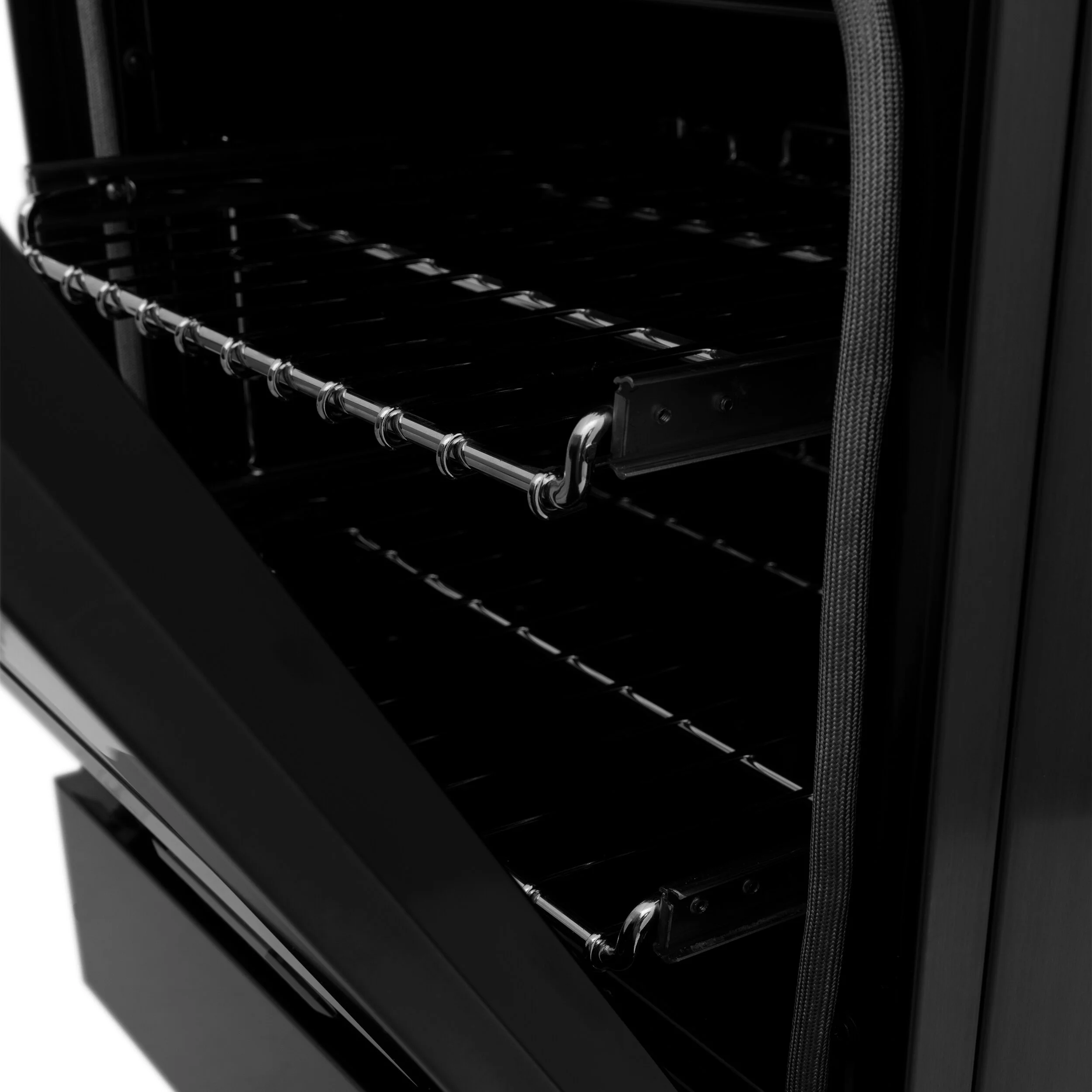 ZLINE Professional 48” Black Stainless Steel Dual Fuel Range With Brass