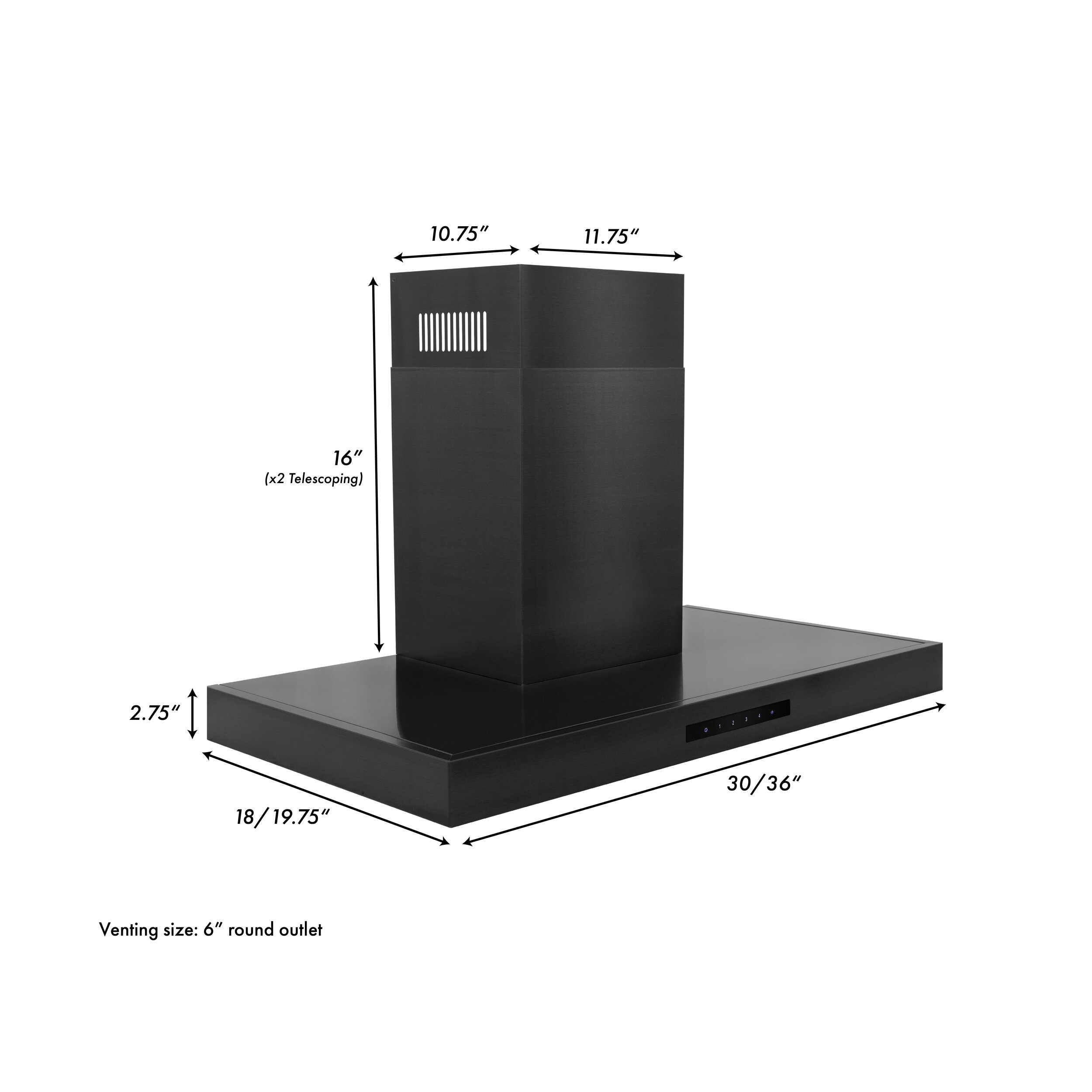 Black Stainless Wall Mount Range Hood (BSKEN) ZLINE Kitchen and Bath