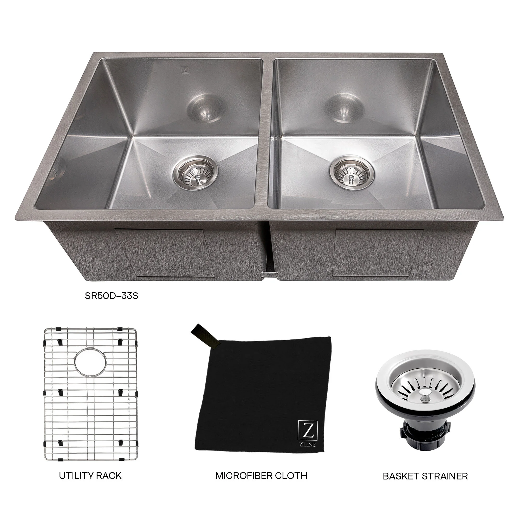 ZLINE 33" DuraSnow® Under Mount Kitchen Sink (SR50D33S) ZLINE