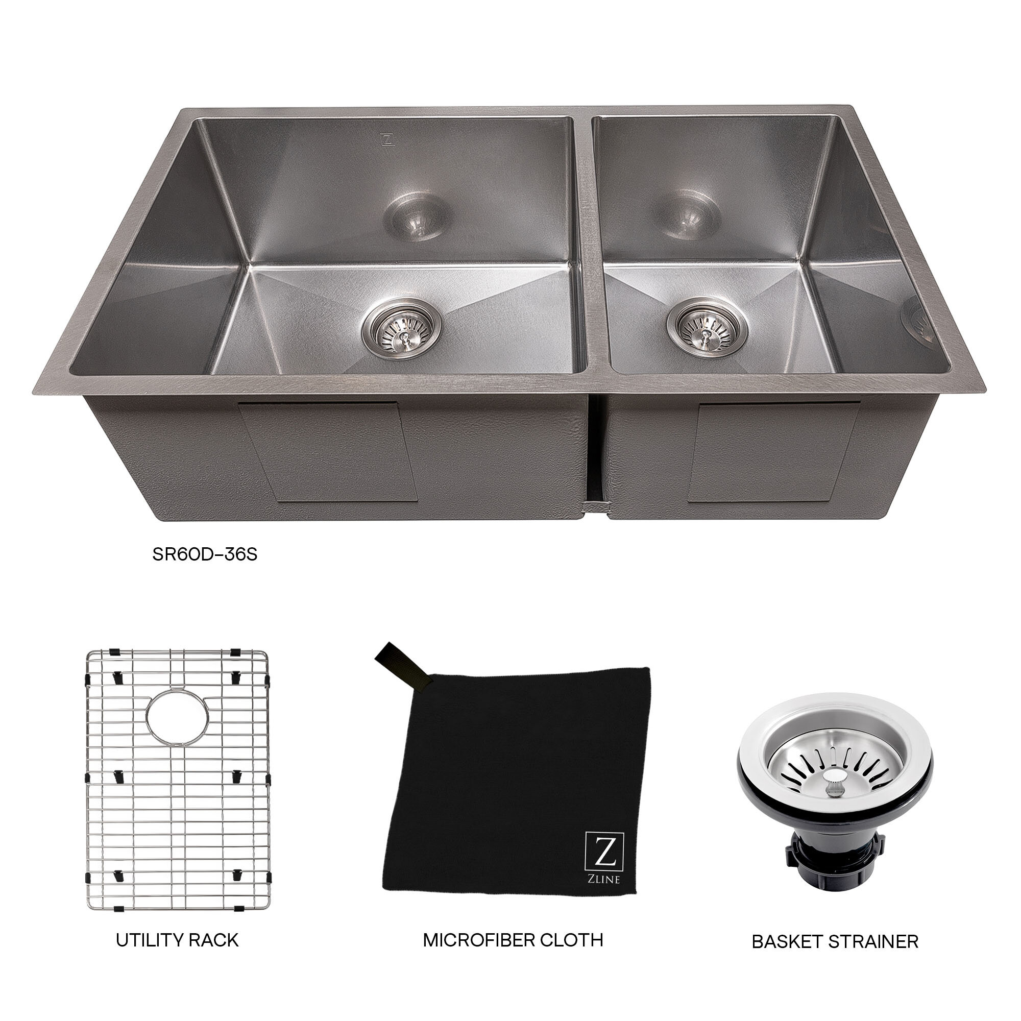 ZLINE 36" DuraSnow® Under Mount Kitchen Sink (SR60D36S) ZLINE