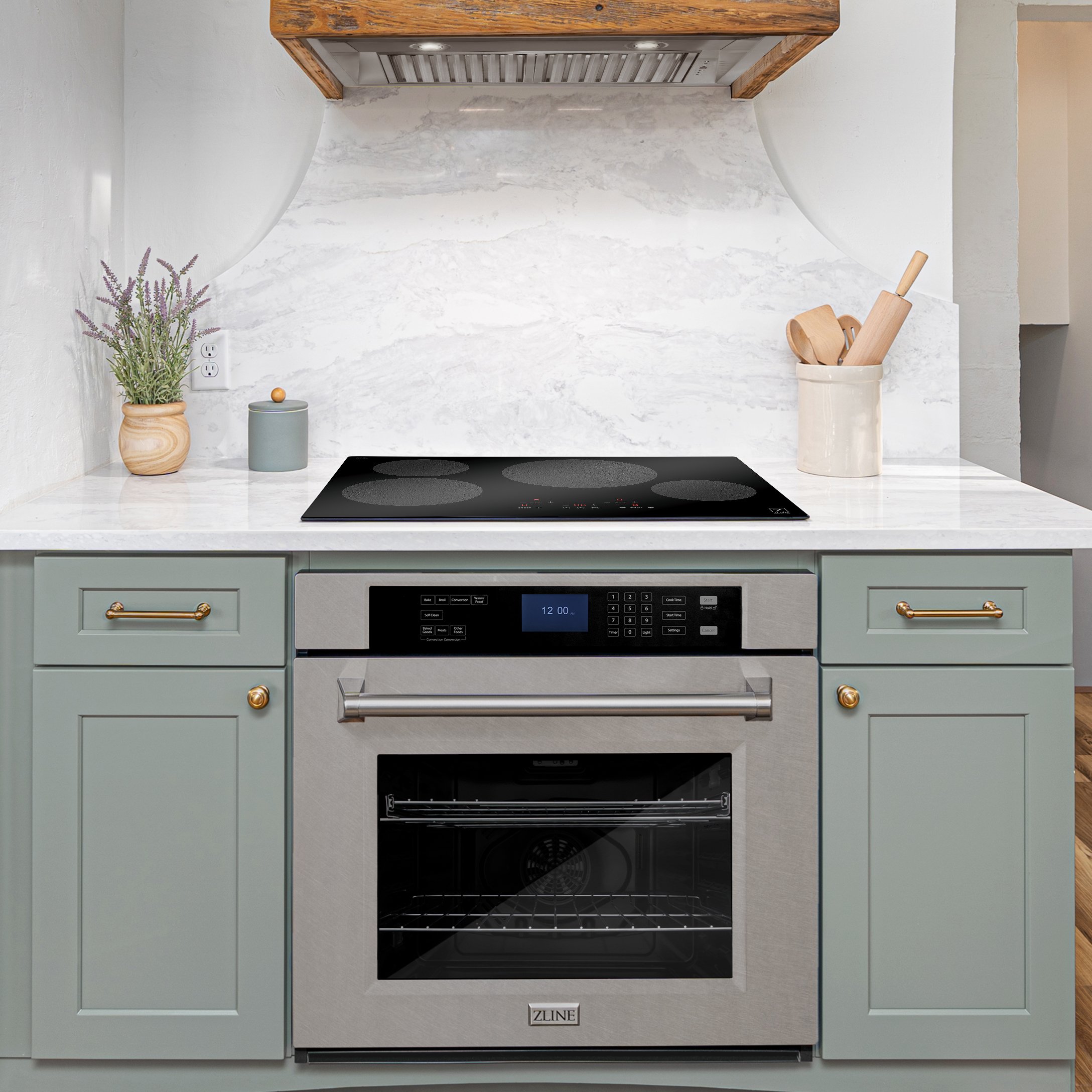 30 electric freestanding range with induction cooktop