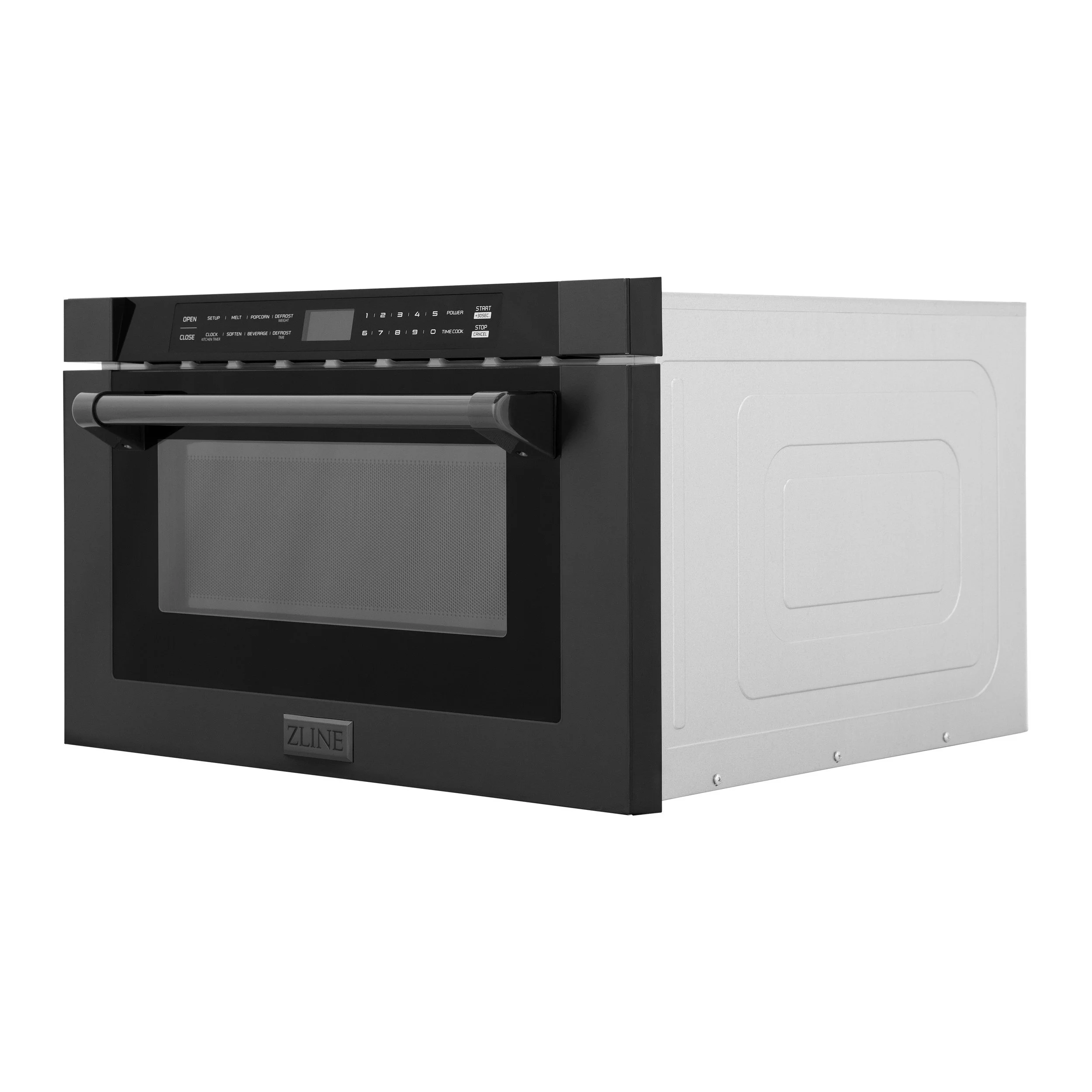 ZLINE 24" Builtin Microwave Drawer in Black Stainless Steel with