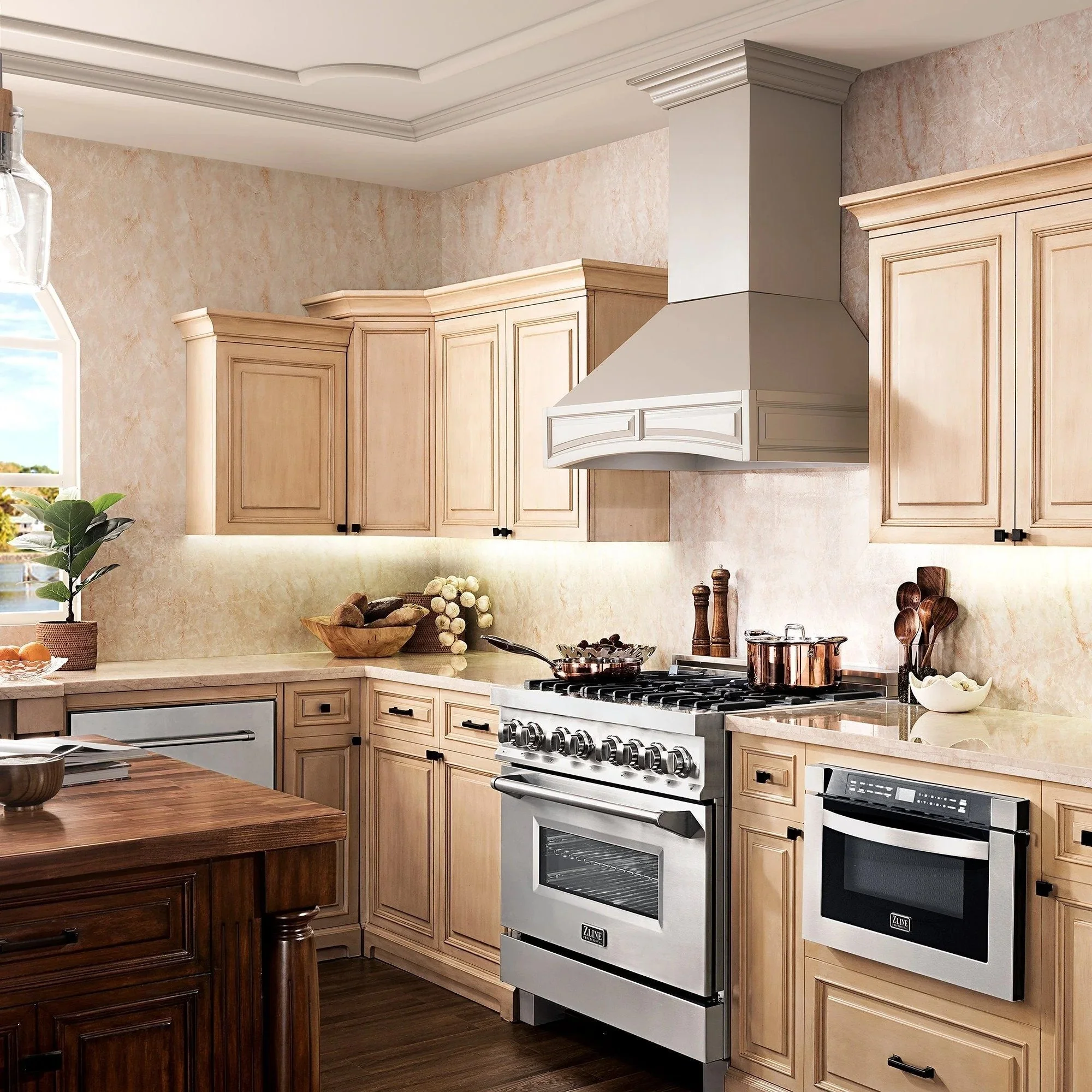 Professional Wall Mounted White Wooden Range Hood (321TT) ZLINE