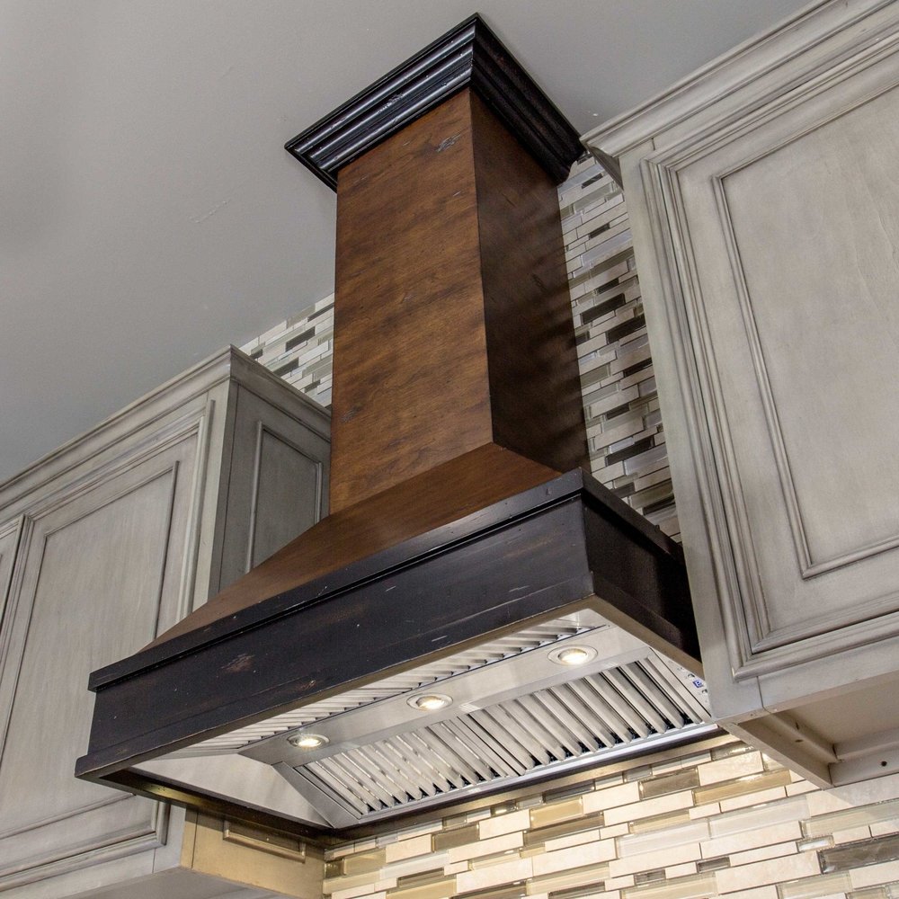 ZLINE 36 Wooden Wall Mount Range Hood in Antigua and Walnut - Include –  thehomeselection