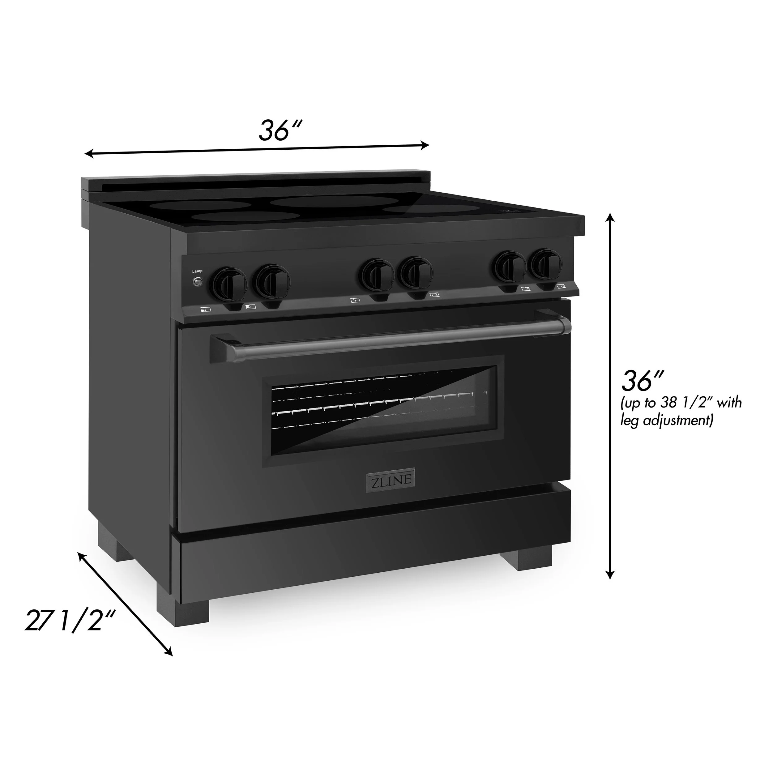 36" Black Stainless Steel Induction Range (RAINDBS36) ZLINE Kitchen
