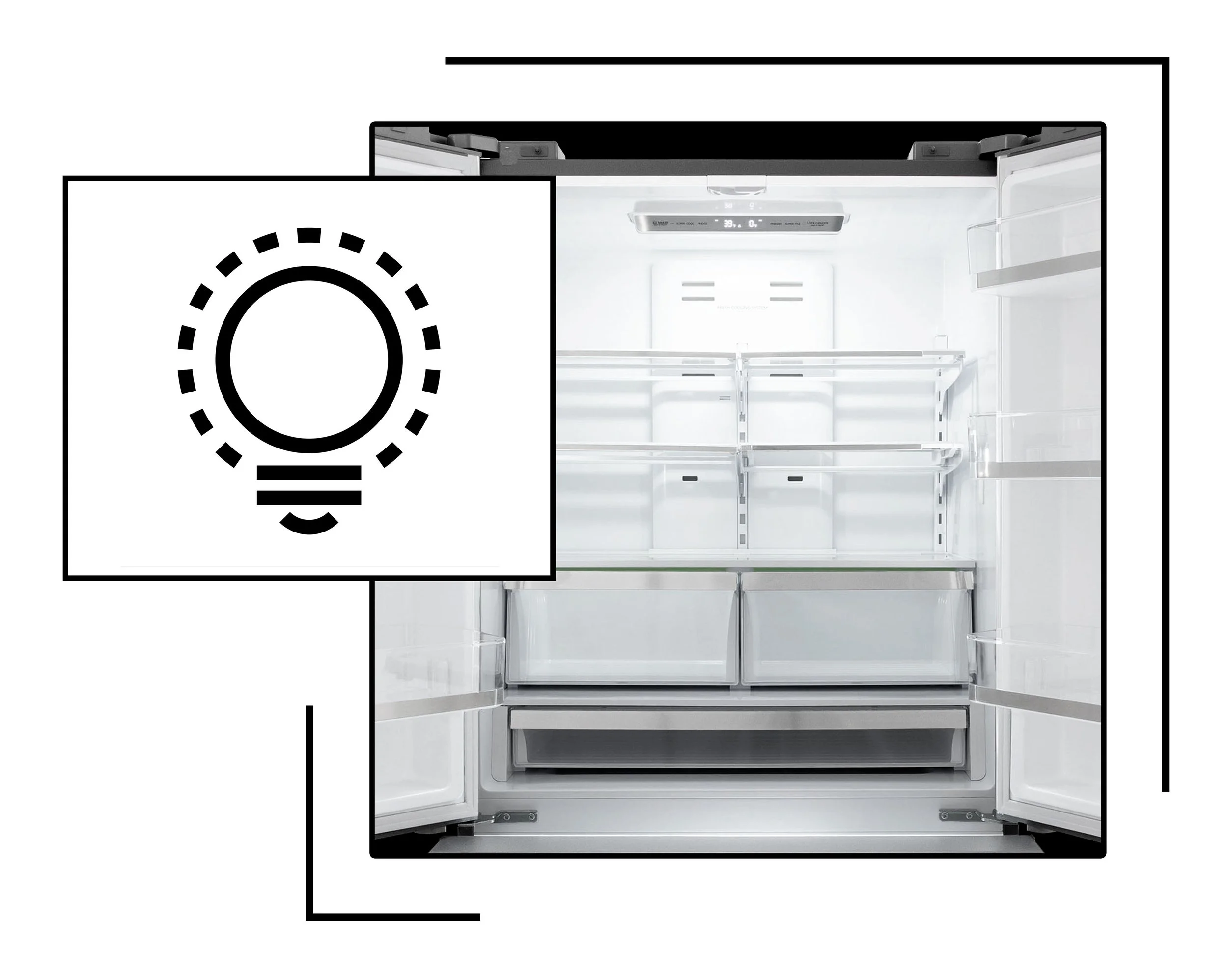 ZLINE French Door Refrigerator in Stainless Steel (RFM36) ZLINE Kitchen and Bath