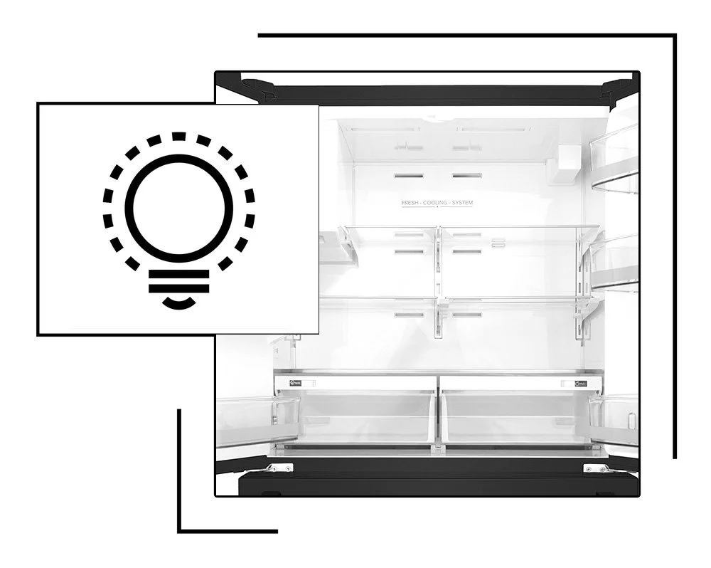 ZLINE French Door Water Dispenser Refrigerator in Black Stainless Steel