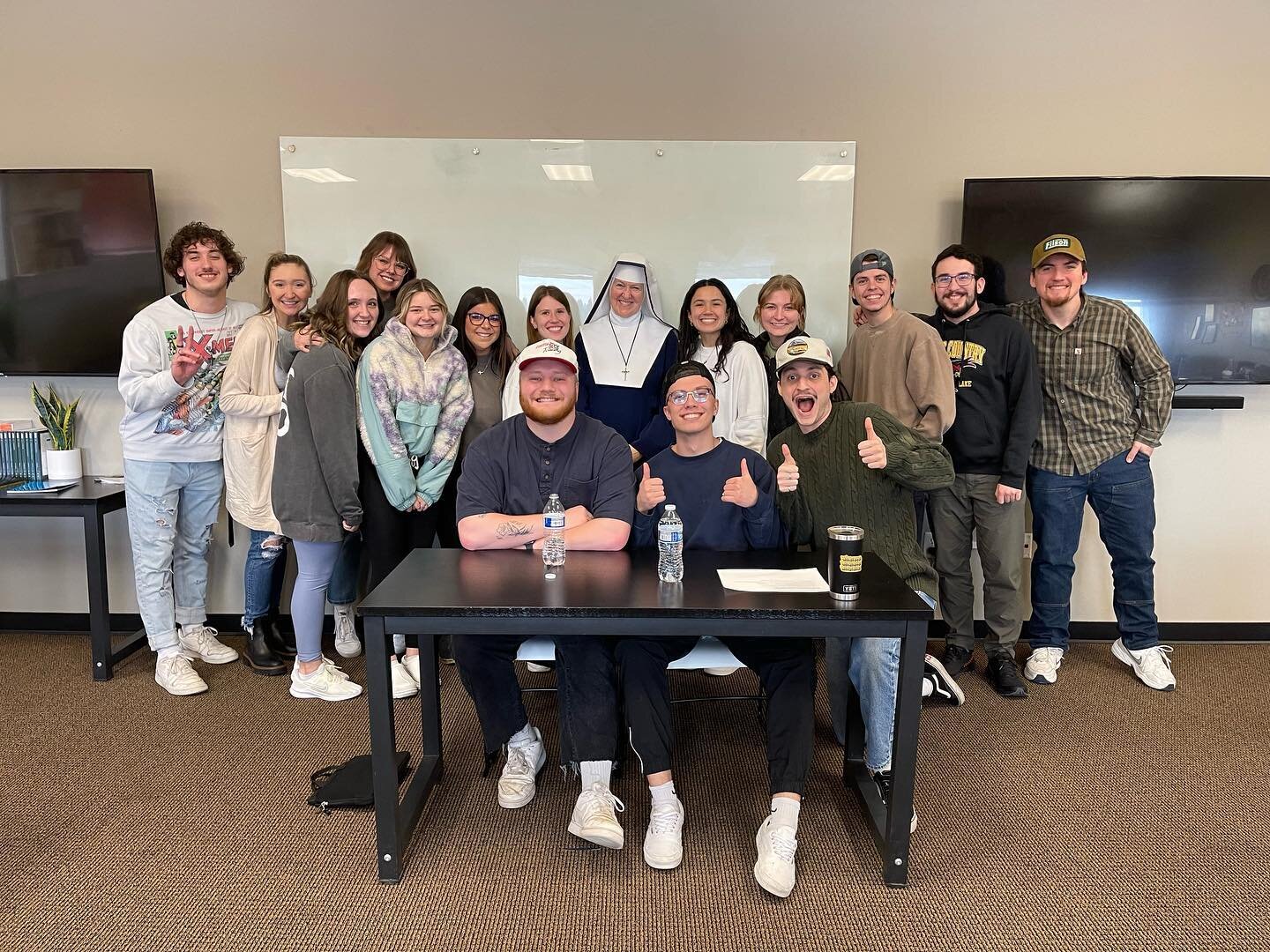 We had the privilege of hosting Sister Mary Eucharista in class today! It was so interesting to talk about her faith and learn about her life. Thanks for visiting with us, Sister Mary!