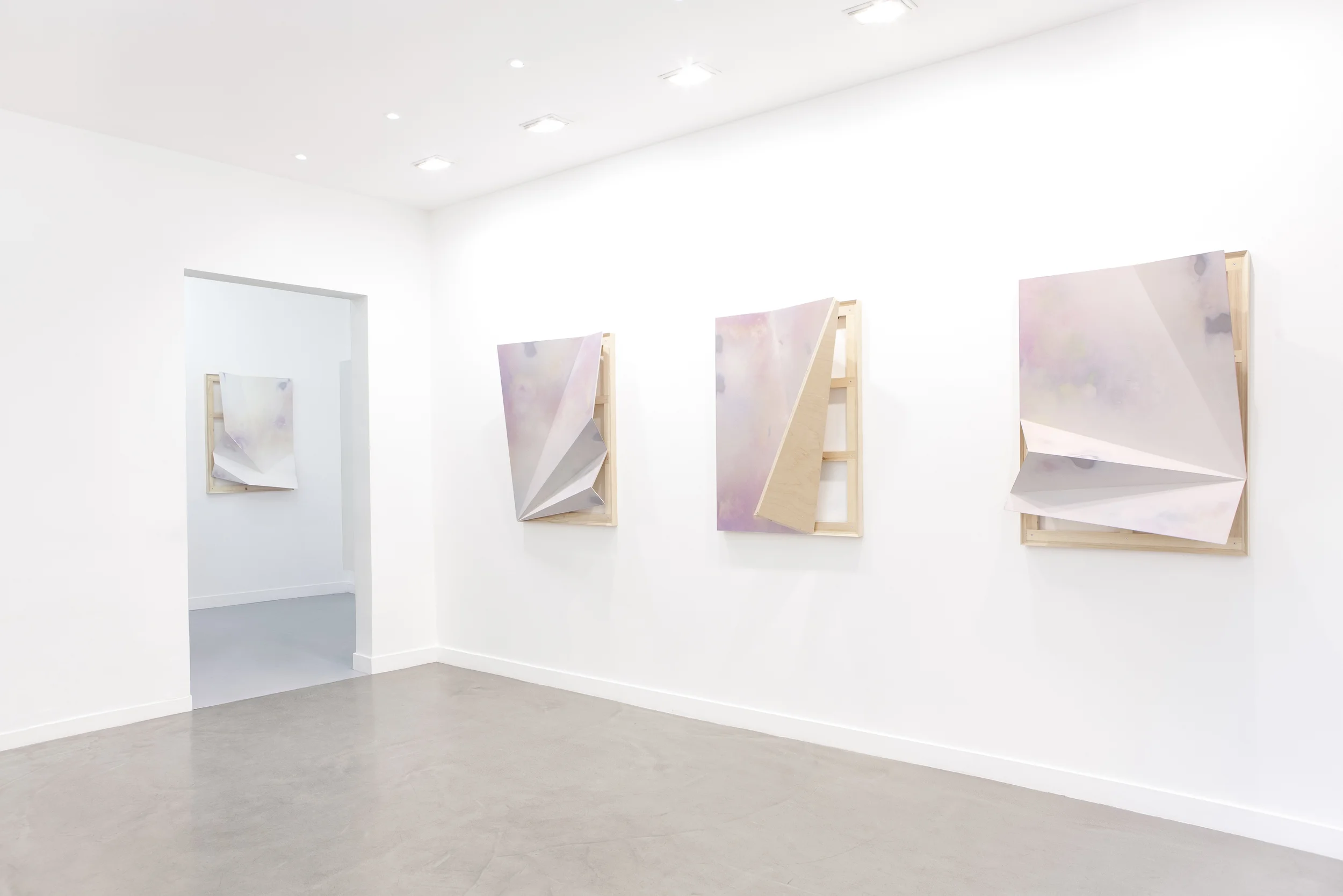  Torqued Panel Installation  Acrylic and Aluminum on Panel, 20"x30"x8", 2016 