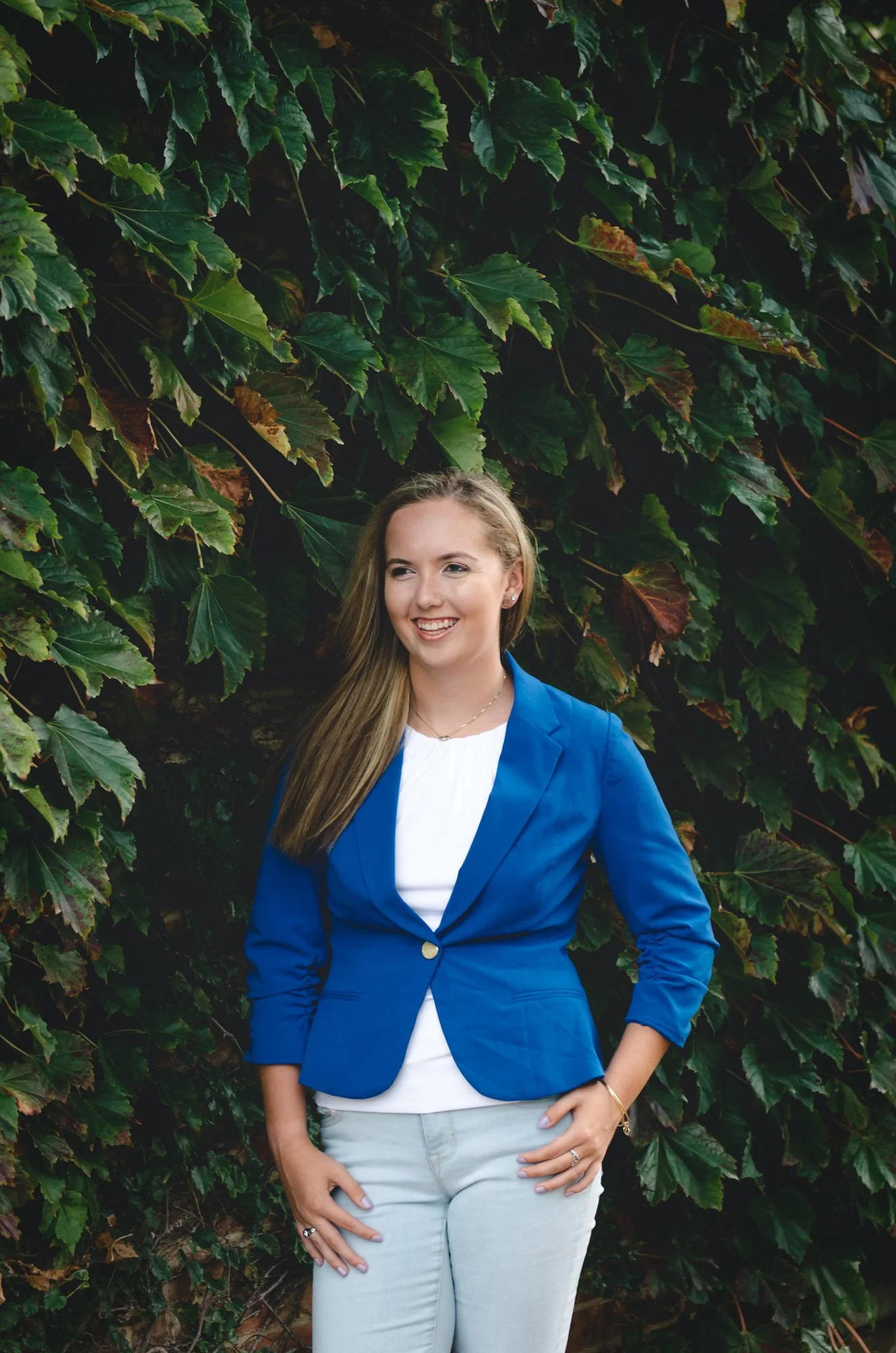 Central Ohio Senior Standing in Green Ivy