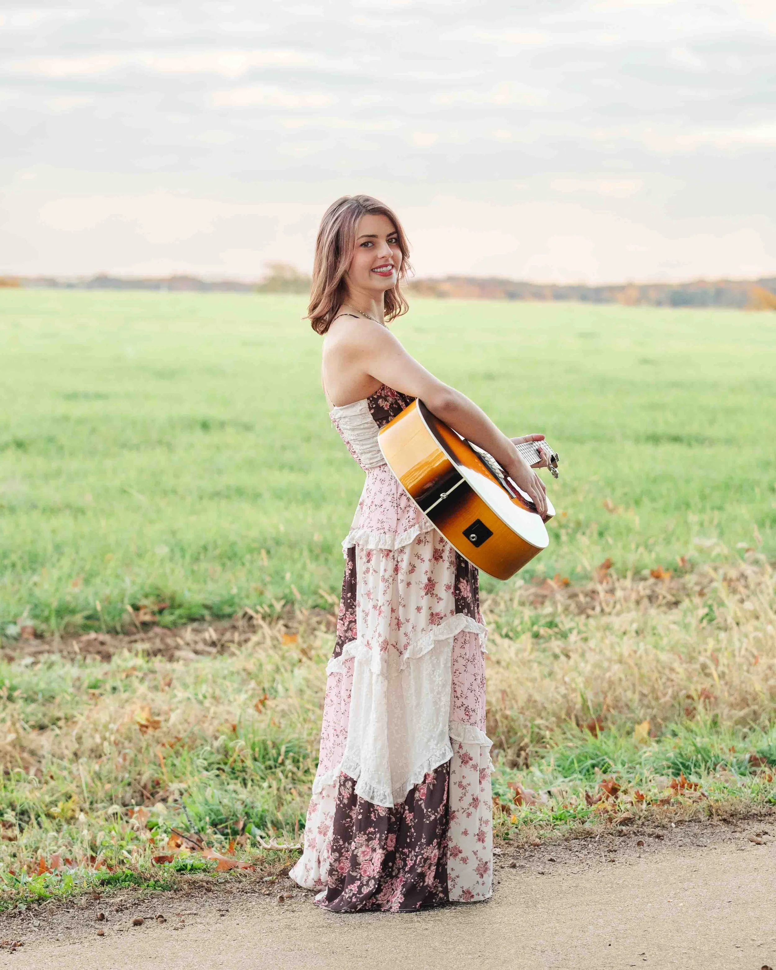 Outdoor Senior Portrait Featuring Guitar