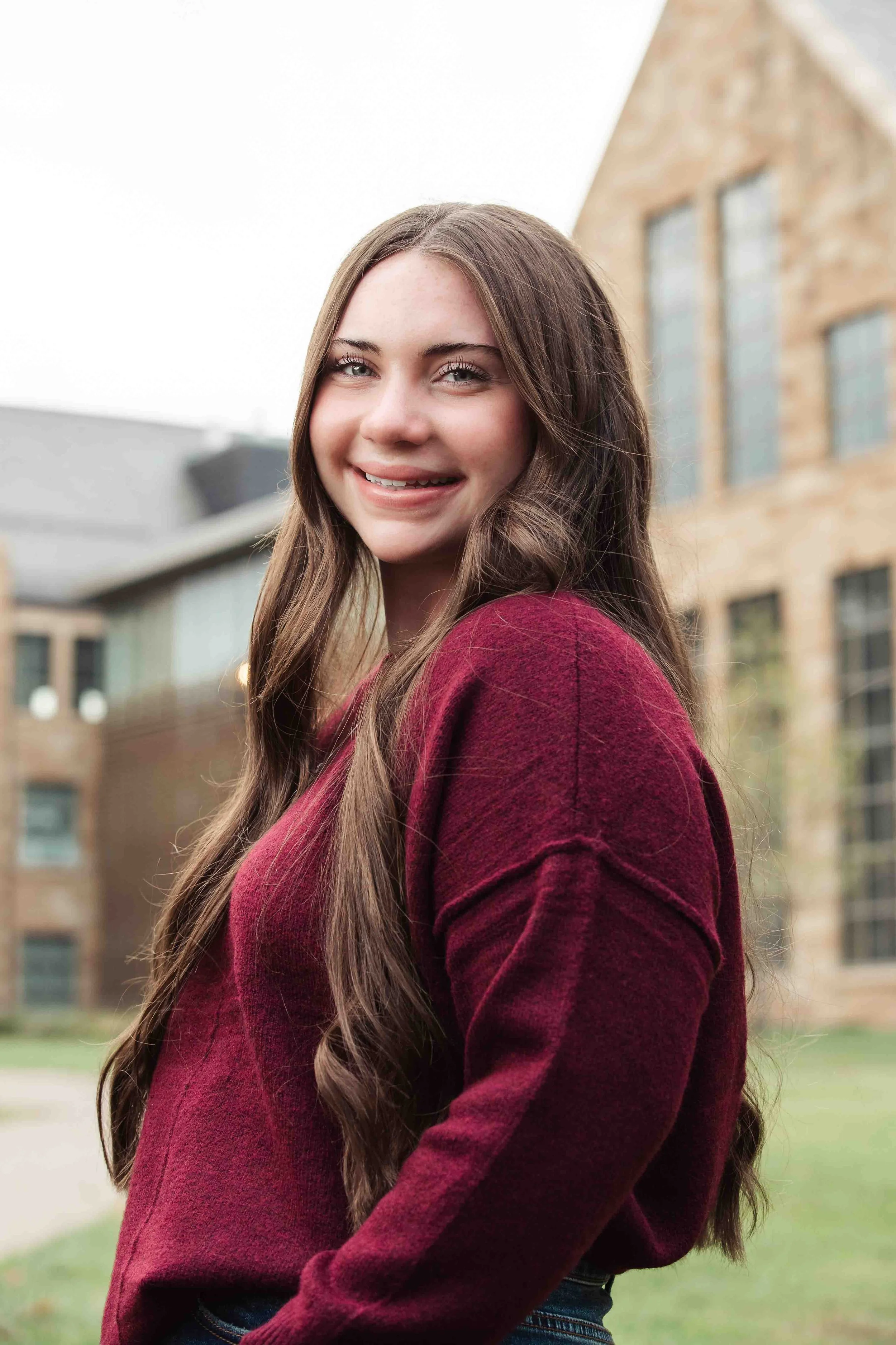 Senior Girl Portrait Among Kenyon Architecture in Central Ohio