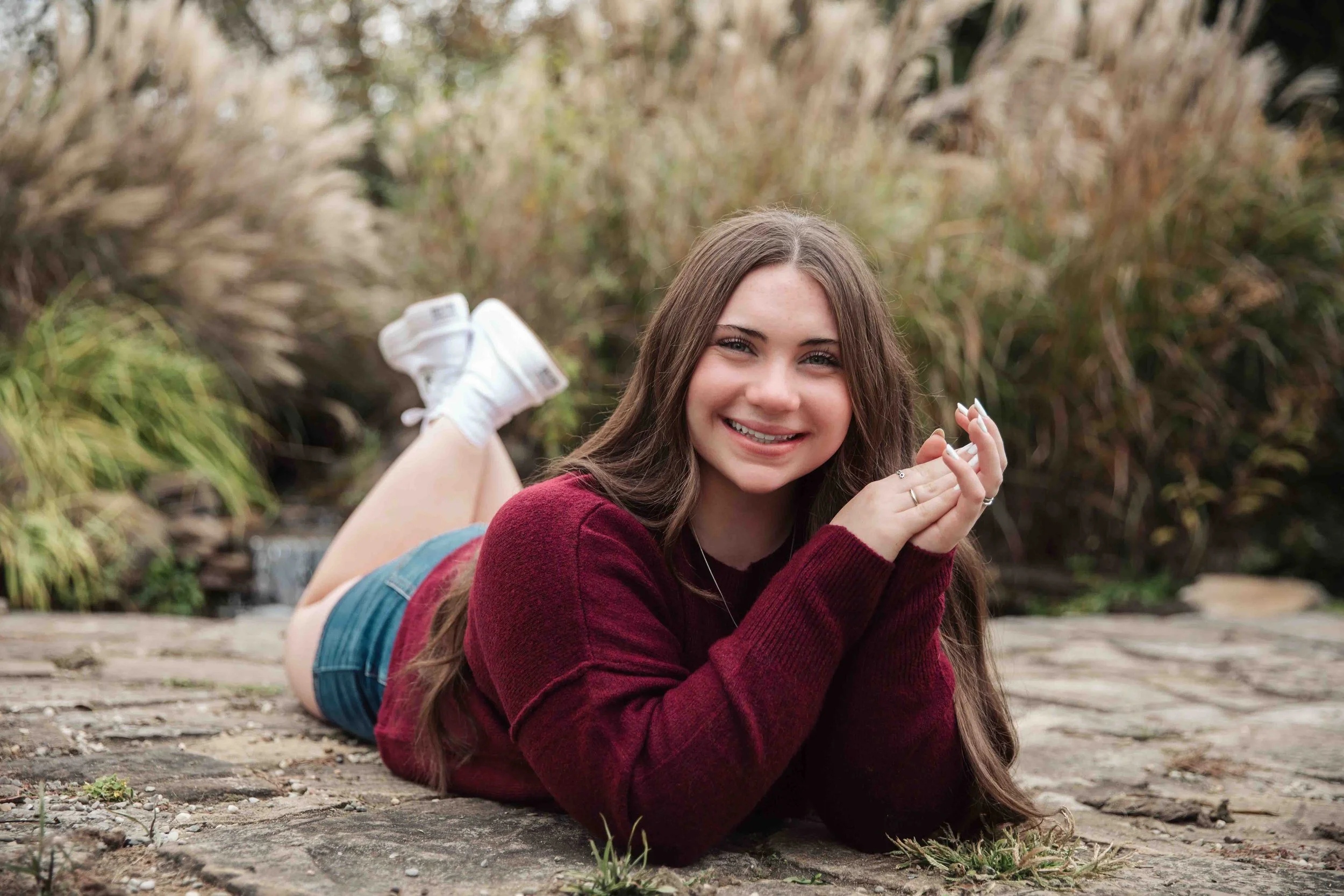 Fall Senior Portrait Amongst Natural Background