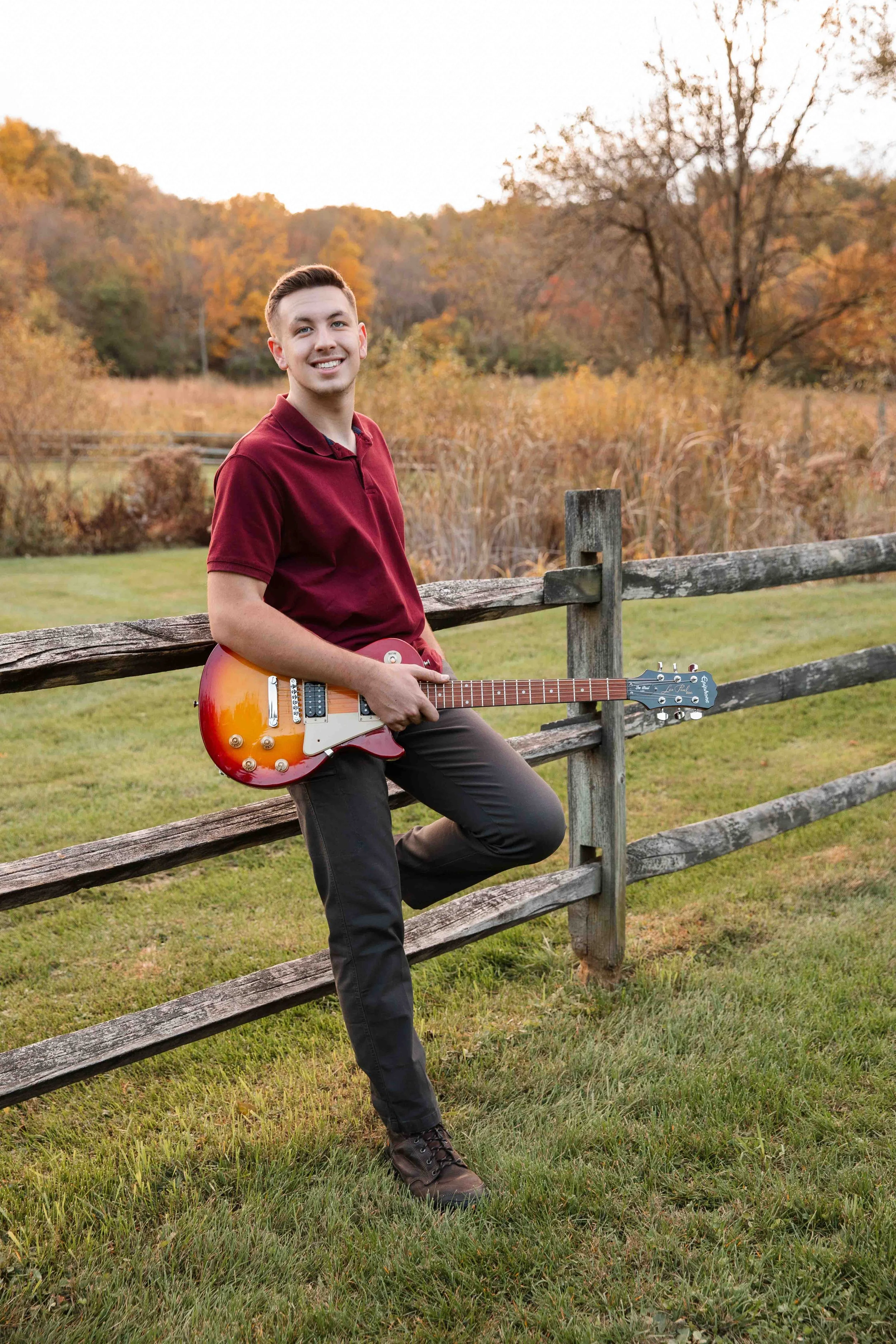 Senior Boy Rock'n Guitar In Central Ohio.