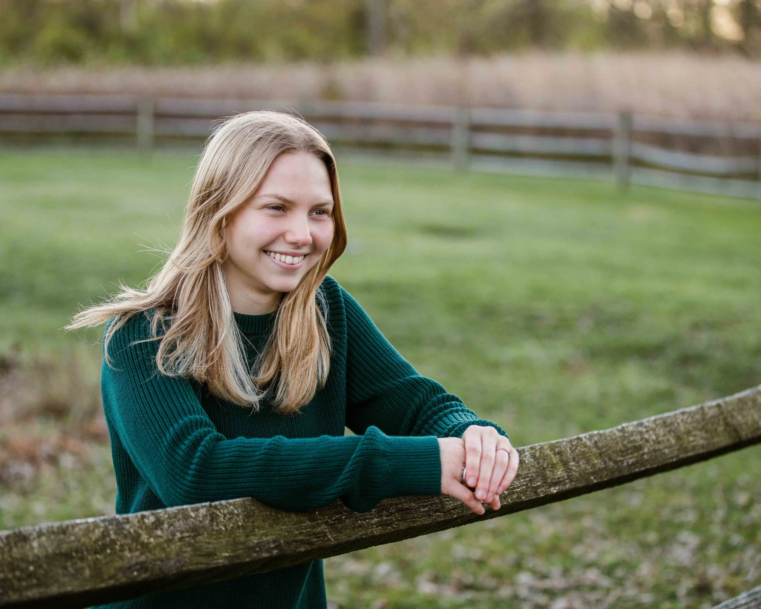 Natural Light Senior Session With Fence