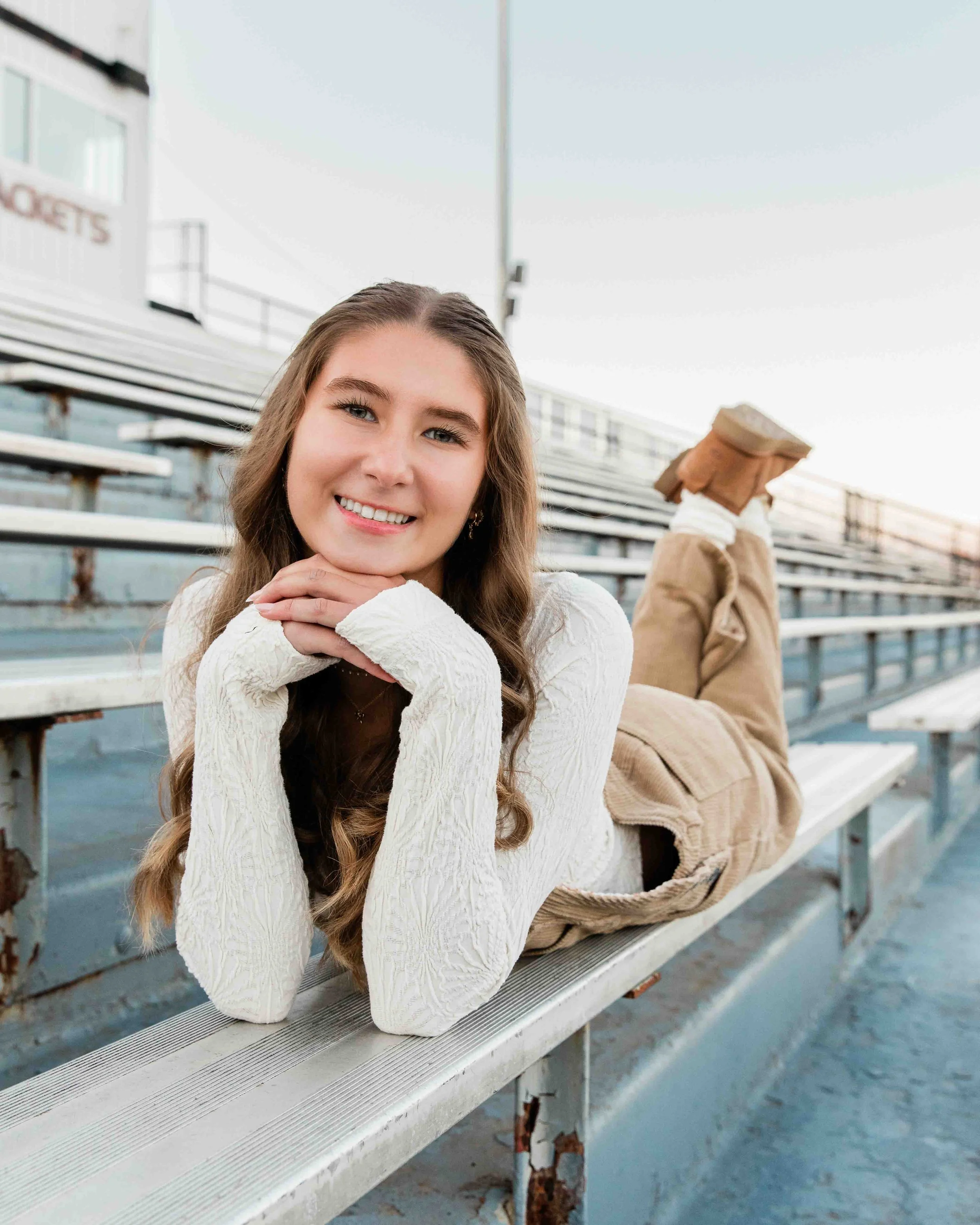 Senior Portrait Session on Bleachers