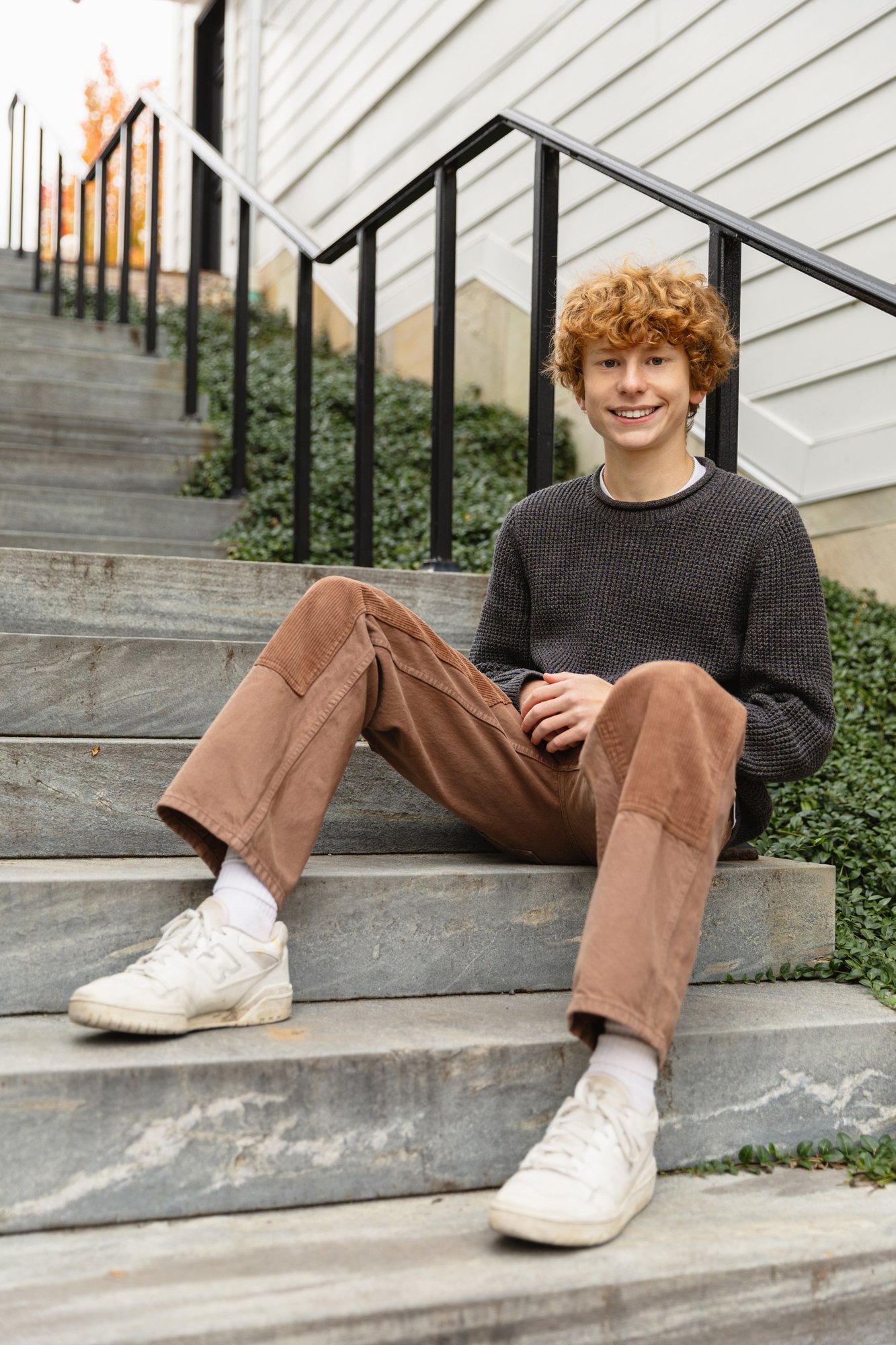 Senior Boy Portrait on Stairs