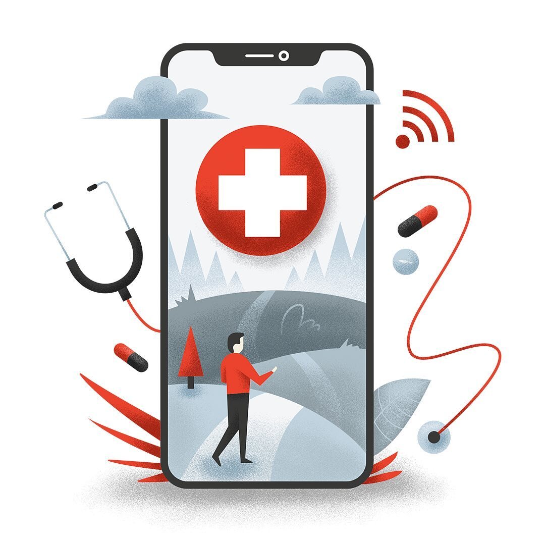 A few illustrations I made for a whitepaper on telehealth.