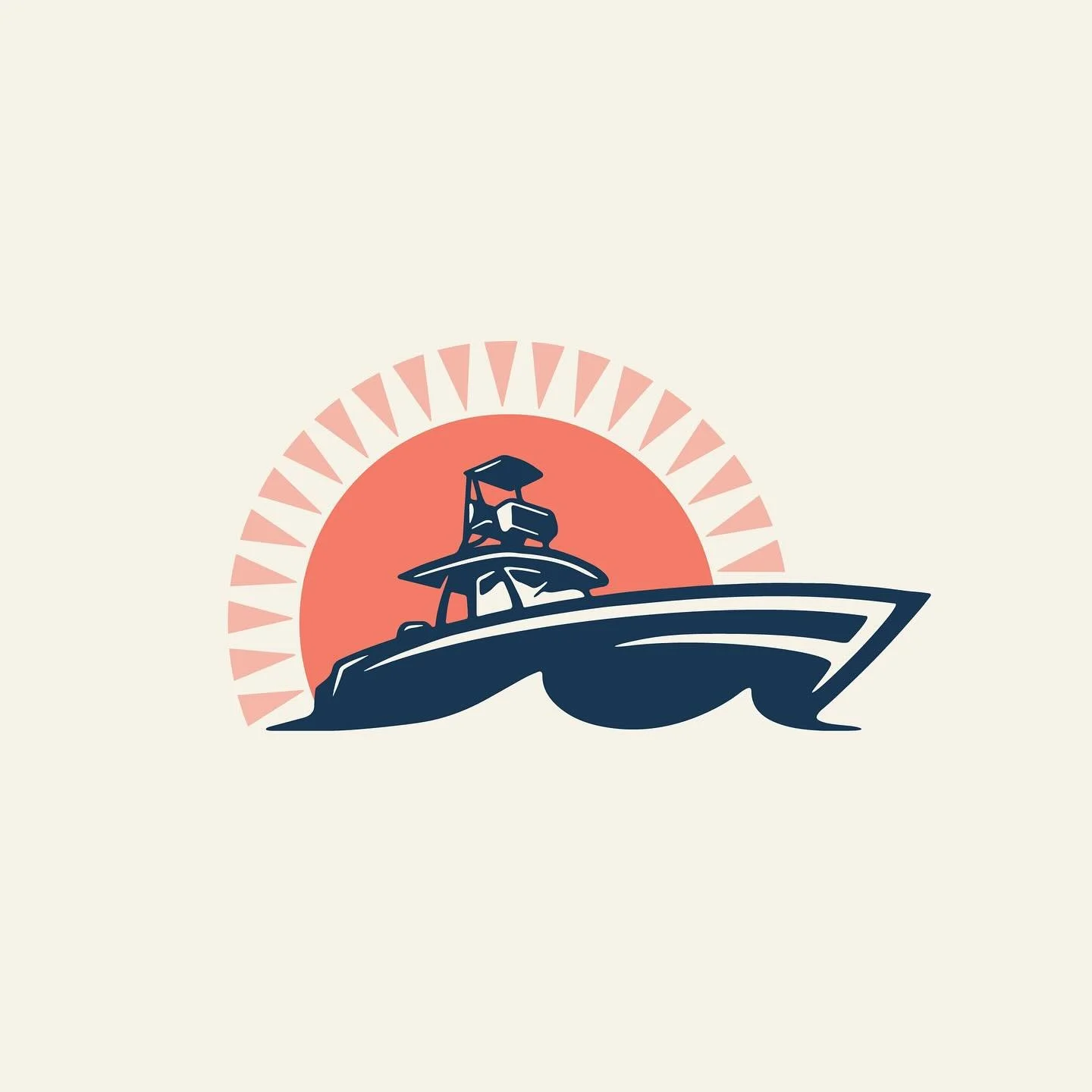 A lil boat guy from a logo that didn&rsquo;t make the cut. I&rsquo;ve been working more with light and shadow in my logos and I love the depth it can add to a single color.
