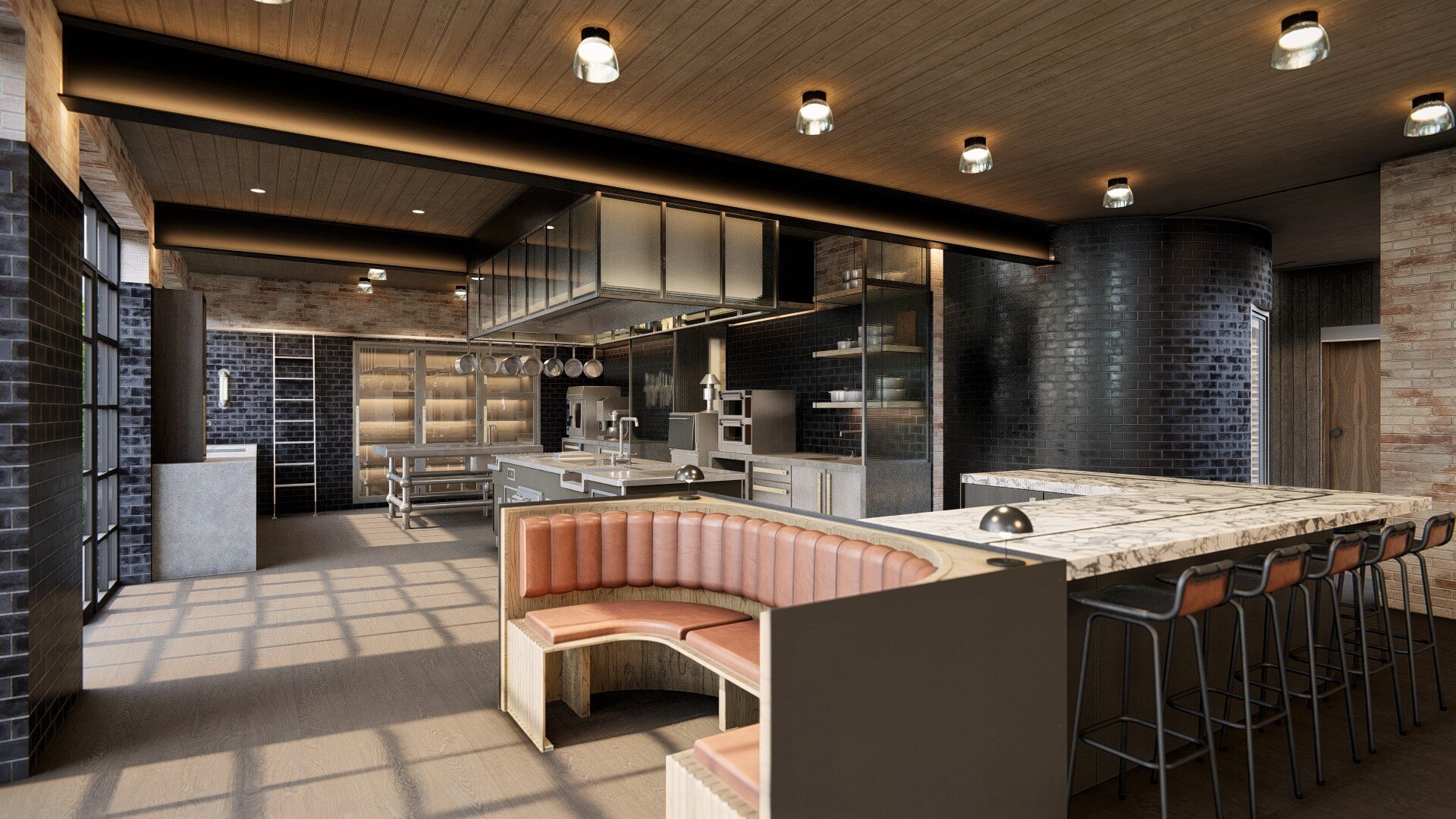 Kitchen Rendering featuring Graphite Slate Tile