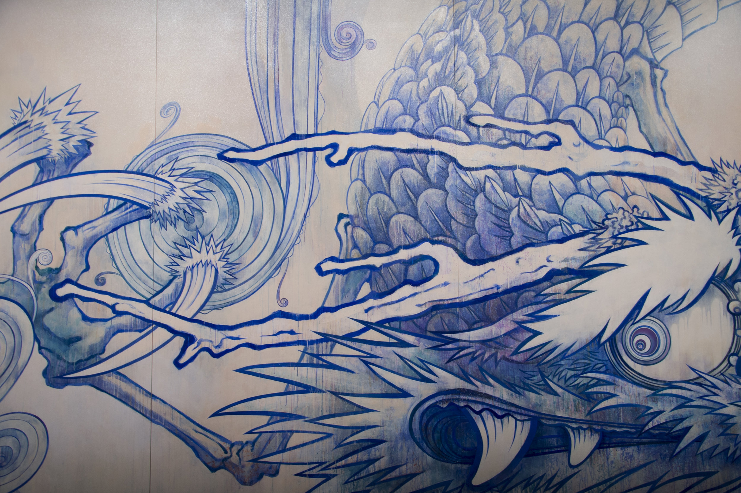 Detail: Dragon in Clouds--Indigo Blue, 2010