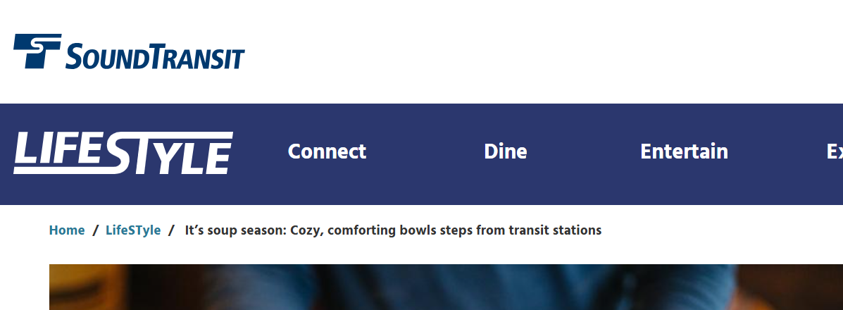 Sound Transit: Pike Place Chowder Named a Top Winter Soup Stop in Seattle