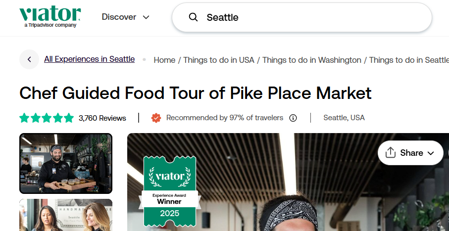 Viator: Chef-Guided Pike Place Market Food Tours