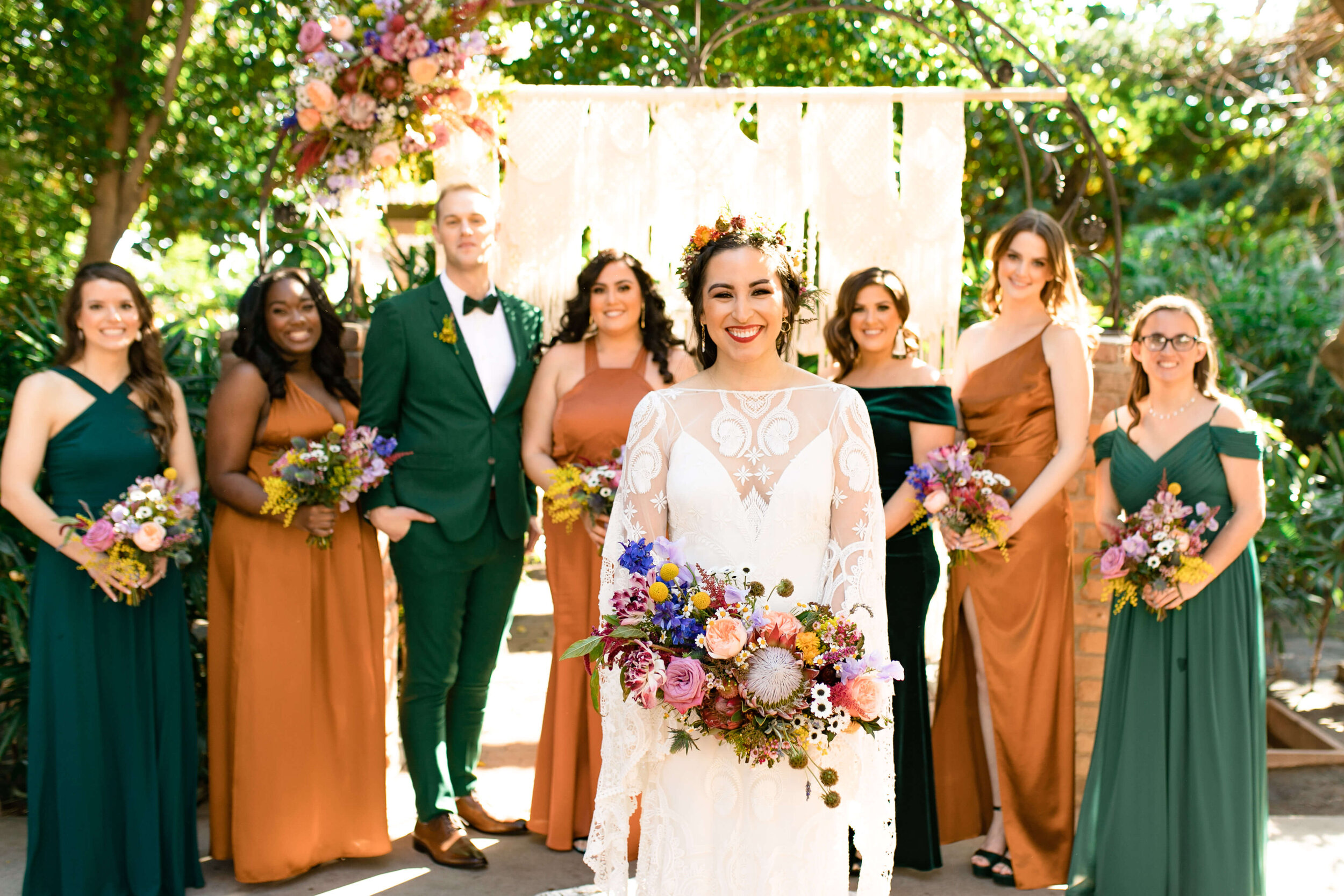 Boho bride at Heritage Square in Phoenix, Arizona