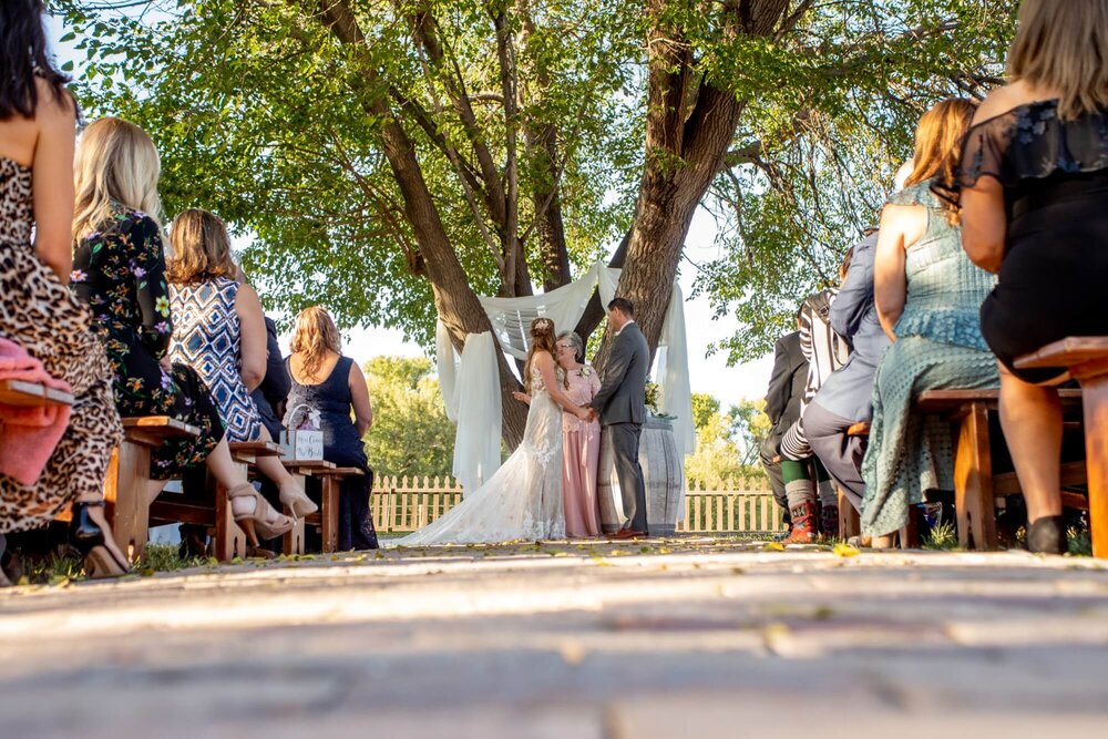 Wedding ceremony site at The Barn at UVX Rustic Ranch in Cottonwood, Arizona